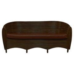 Midcentury Pencil Rattan Sofa