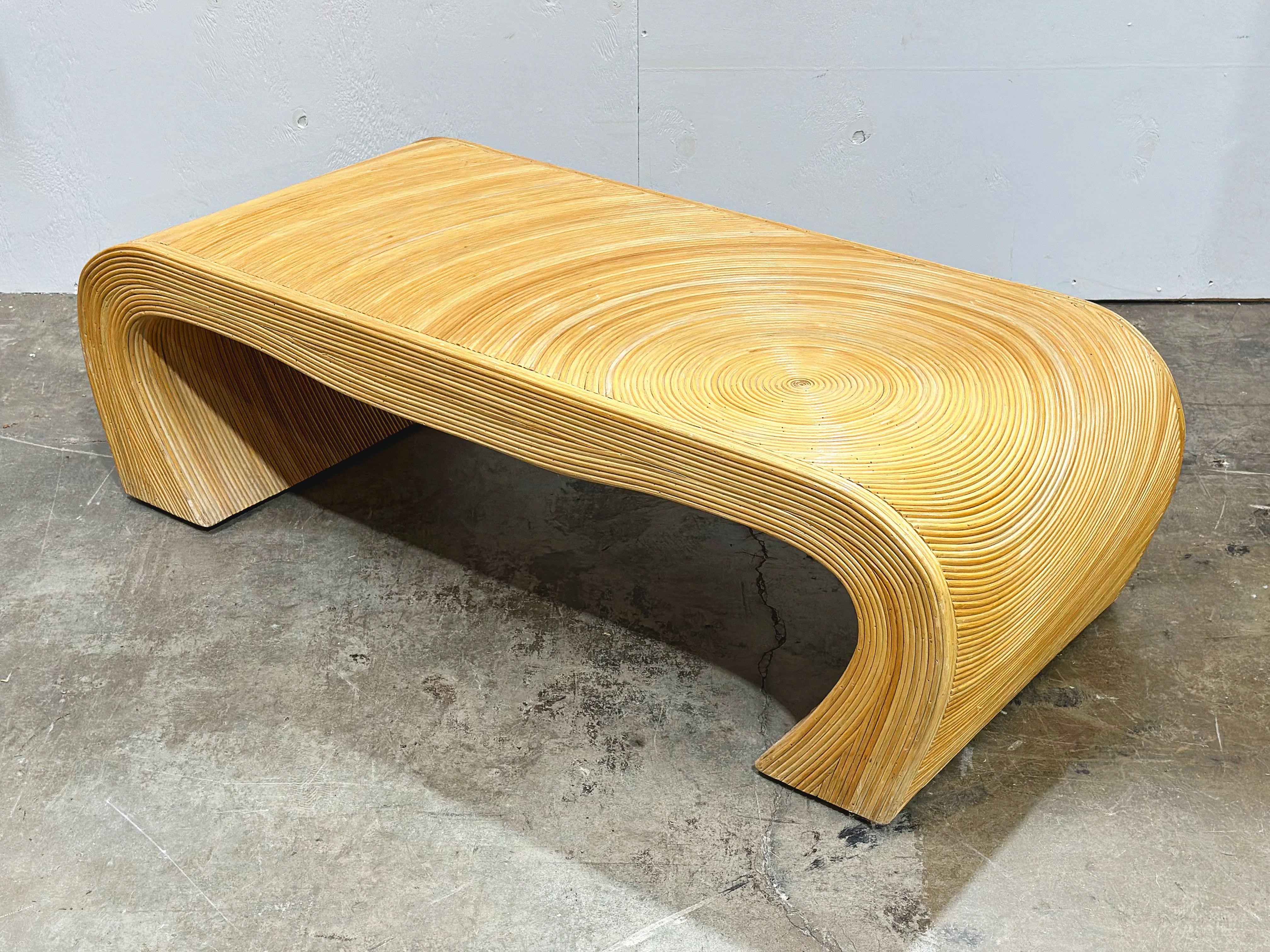 Midcentury Pencil Reed Coffee Table - Organic Modern - After Gabriella Crespi 4