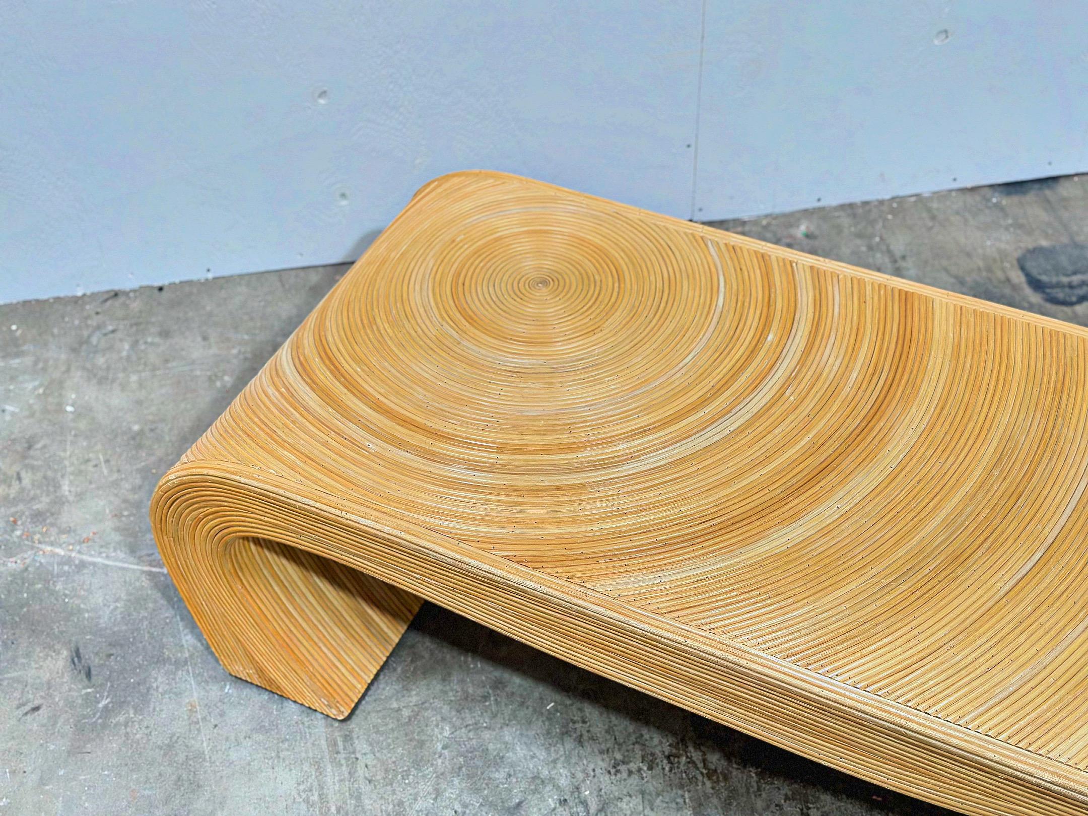 Italian Midcentury Pencil Reed Coffee Table - Organic Modern - After Gabriella Crespi