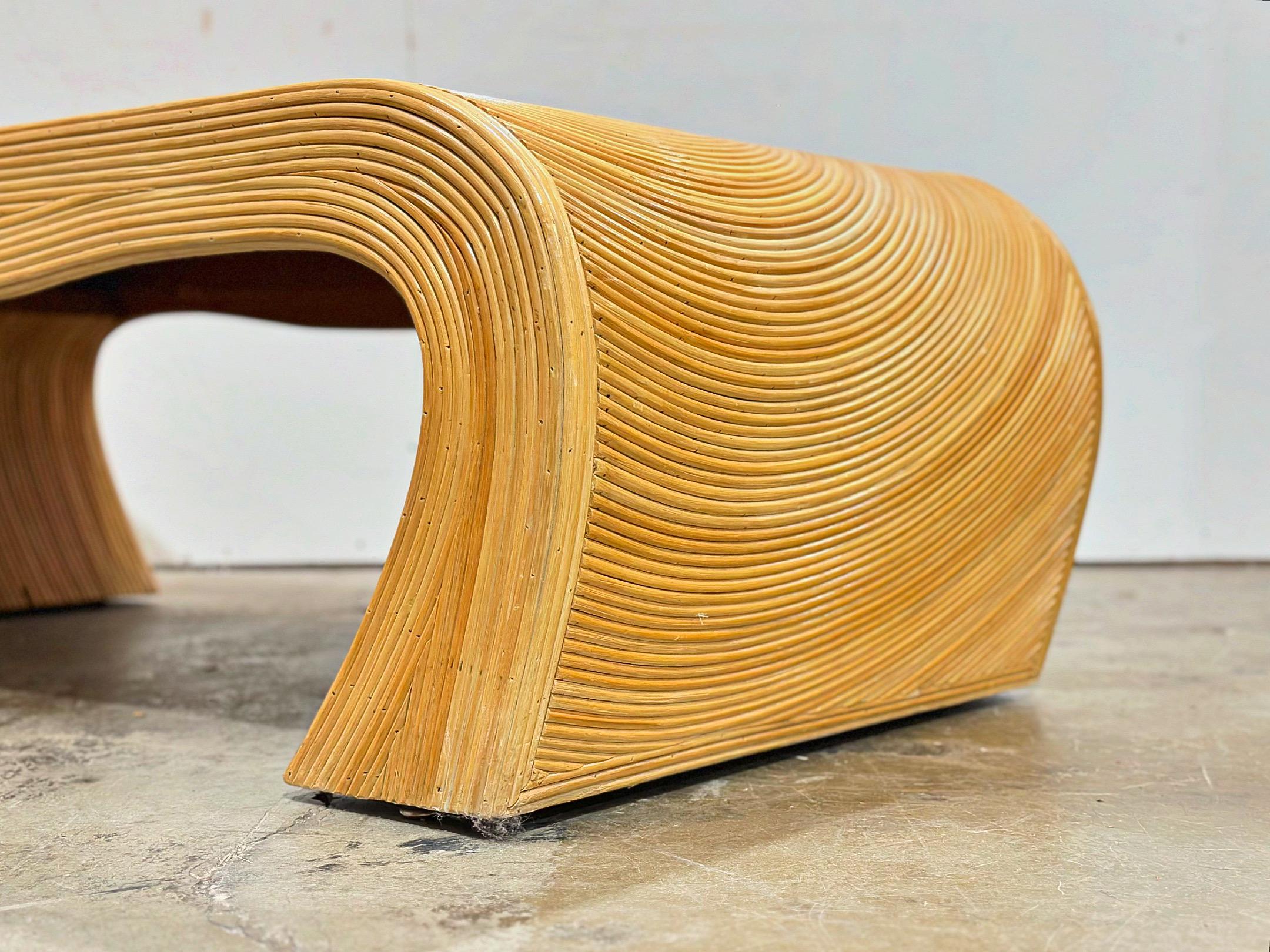 Late 20th Century Midcentury Pencil Reed Coffee Table - Organic Modern - After Gabriella Crespi