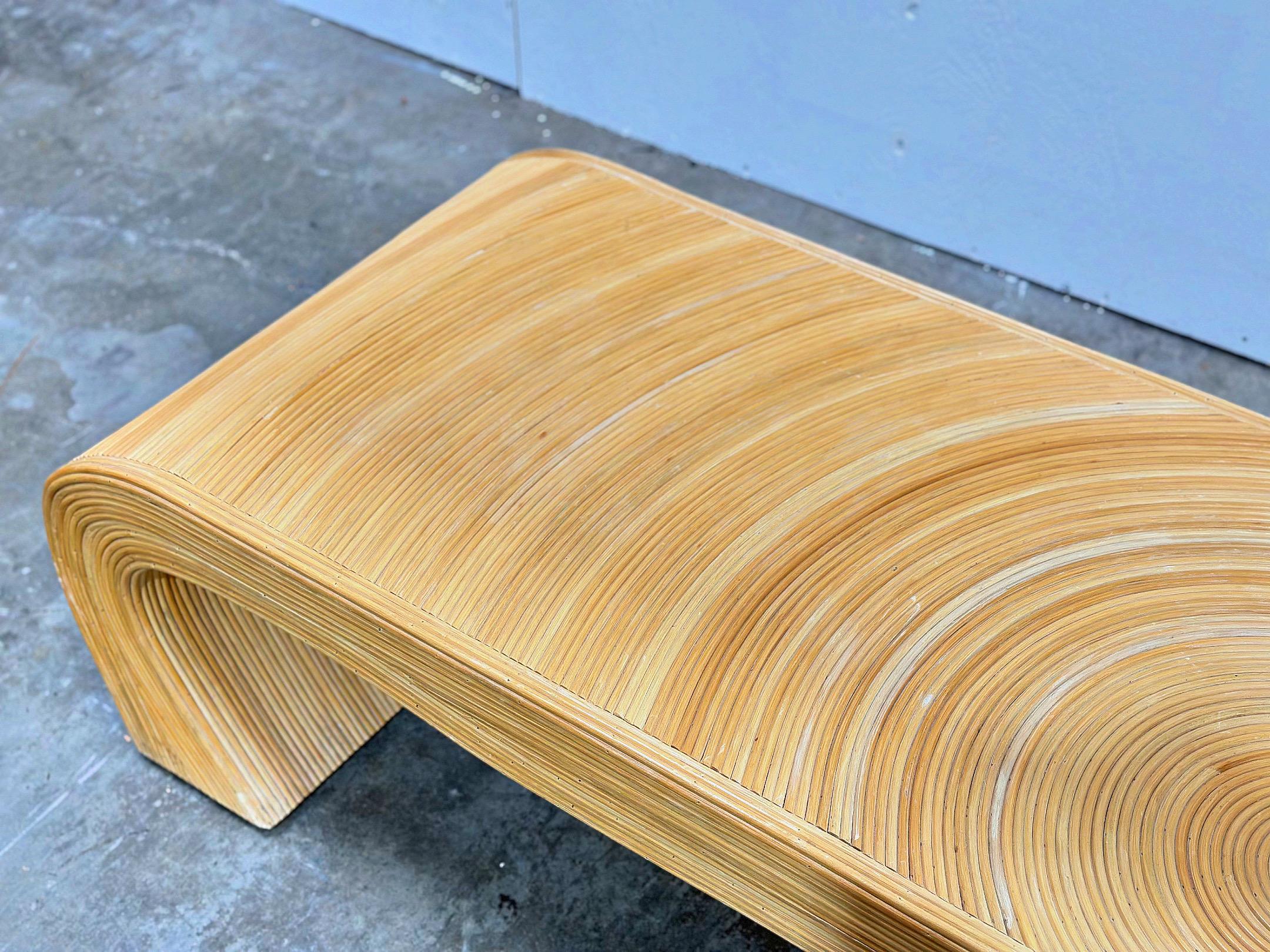 Midcentury Pencil Reed Coffee Table - Organic Modern - After Gabriella Crespi 2