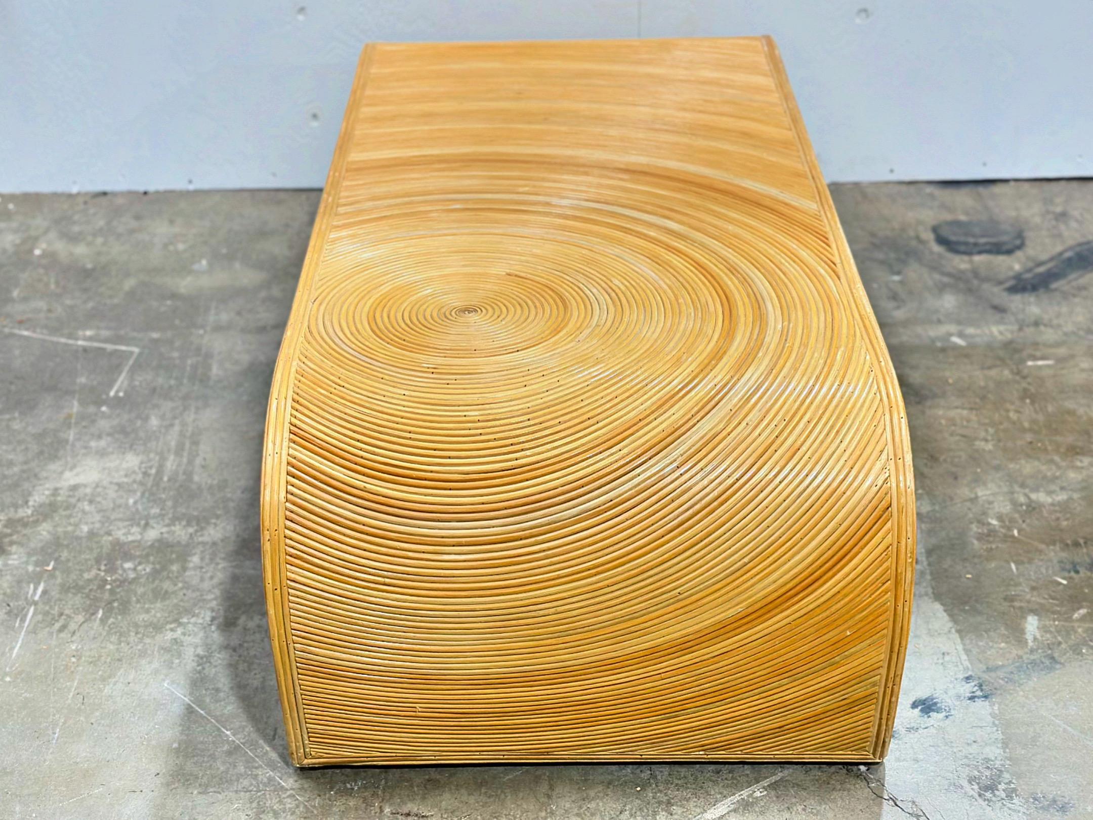 Midcentury Pencil Reed Coffee Table - Organic Modern - After Gabriella Crespi 3