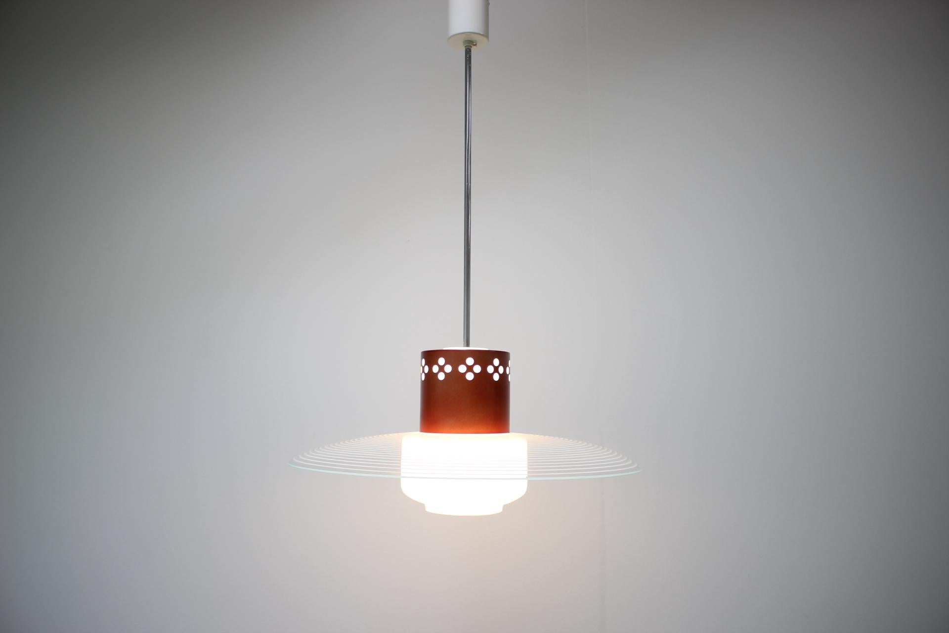 Midcentury Pendant by Valašské Meziříčí, Czechoslovakia, 1970s For Sale 4