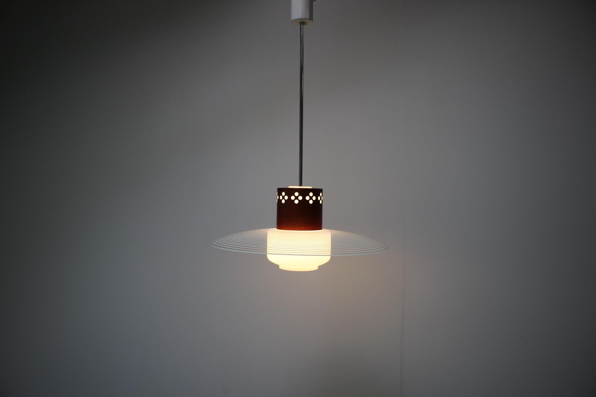 Midcentury Pendant by Valašské Meziříčí, Czechoslovakia, 1970s For Sale 7