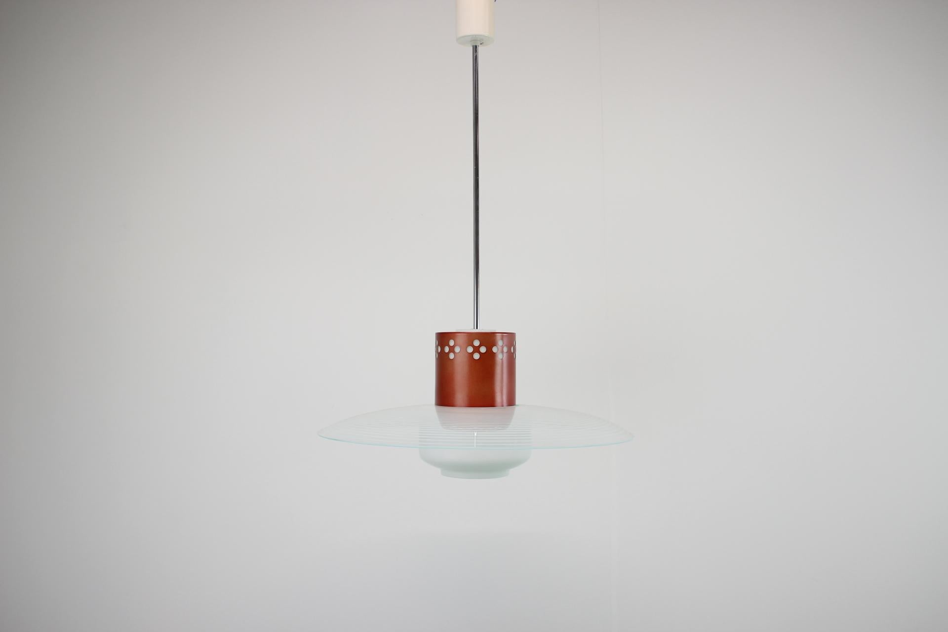 Late 20th Century Midcentury Pendant by Valašské Meziříčí, Czechoslovakia, 1970s For Sale