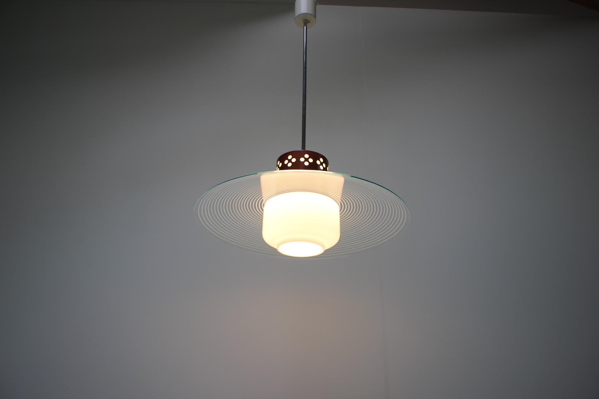 Midcentury Pendant by Valašské Meziříčí, Czechoslovakia, 1970s For Sale 3