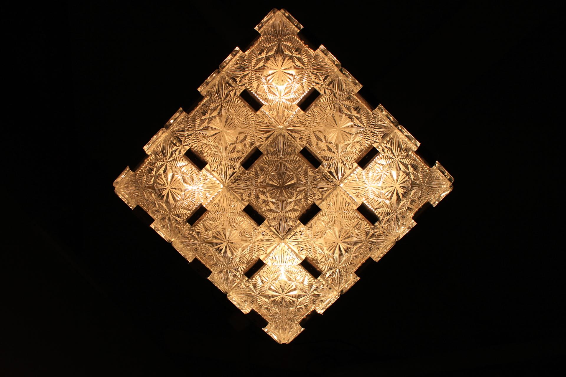 Late 20th Century Midcentury Pendant Chandelier Kamenicky Šenov, 1970s