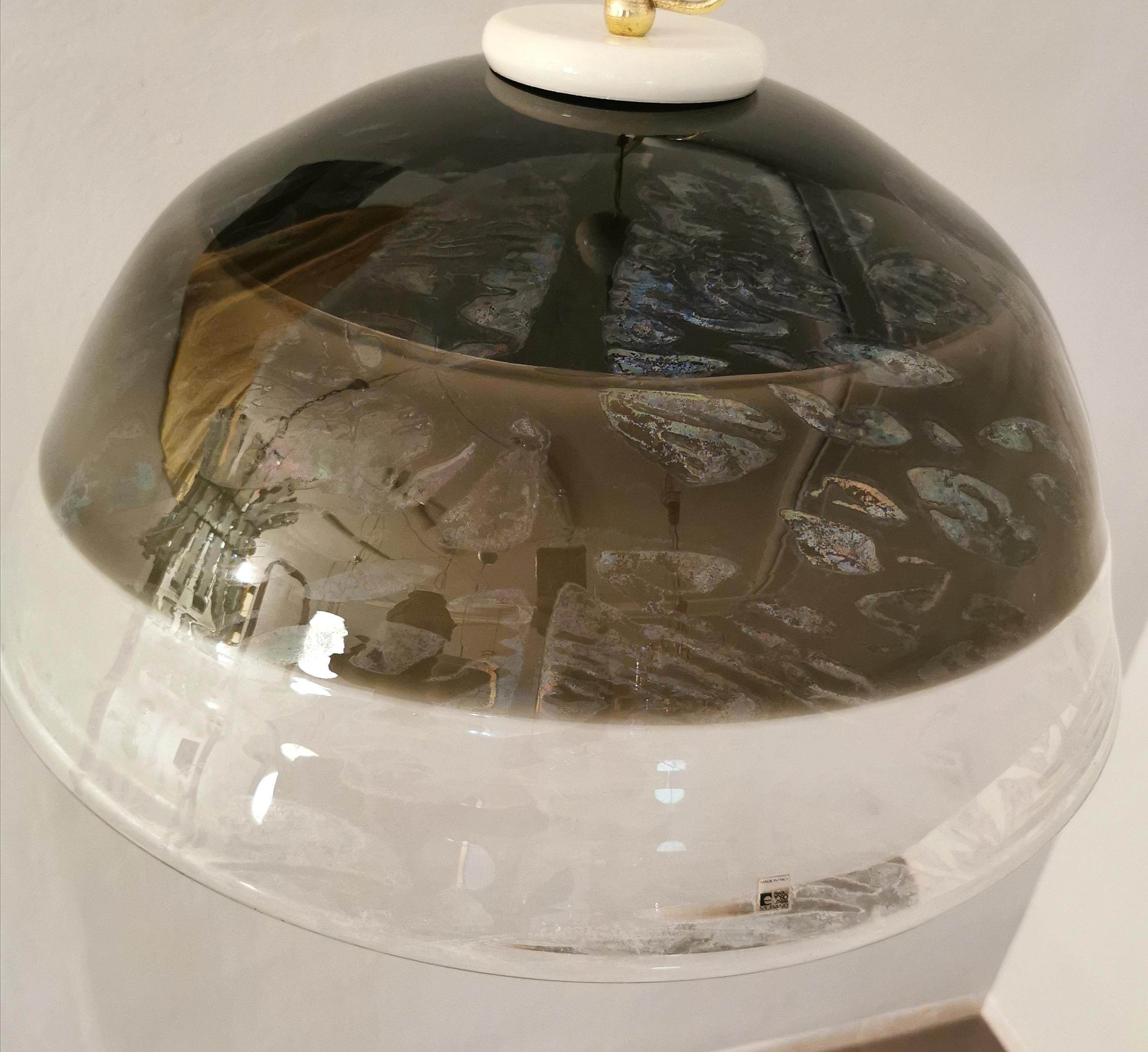 Lustre à suspension du milieu du siècle en verre de Murano Fratelli Toso pour Leucos, Italie, 1970 en vente 4