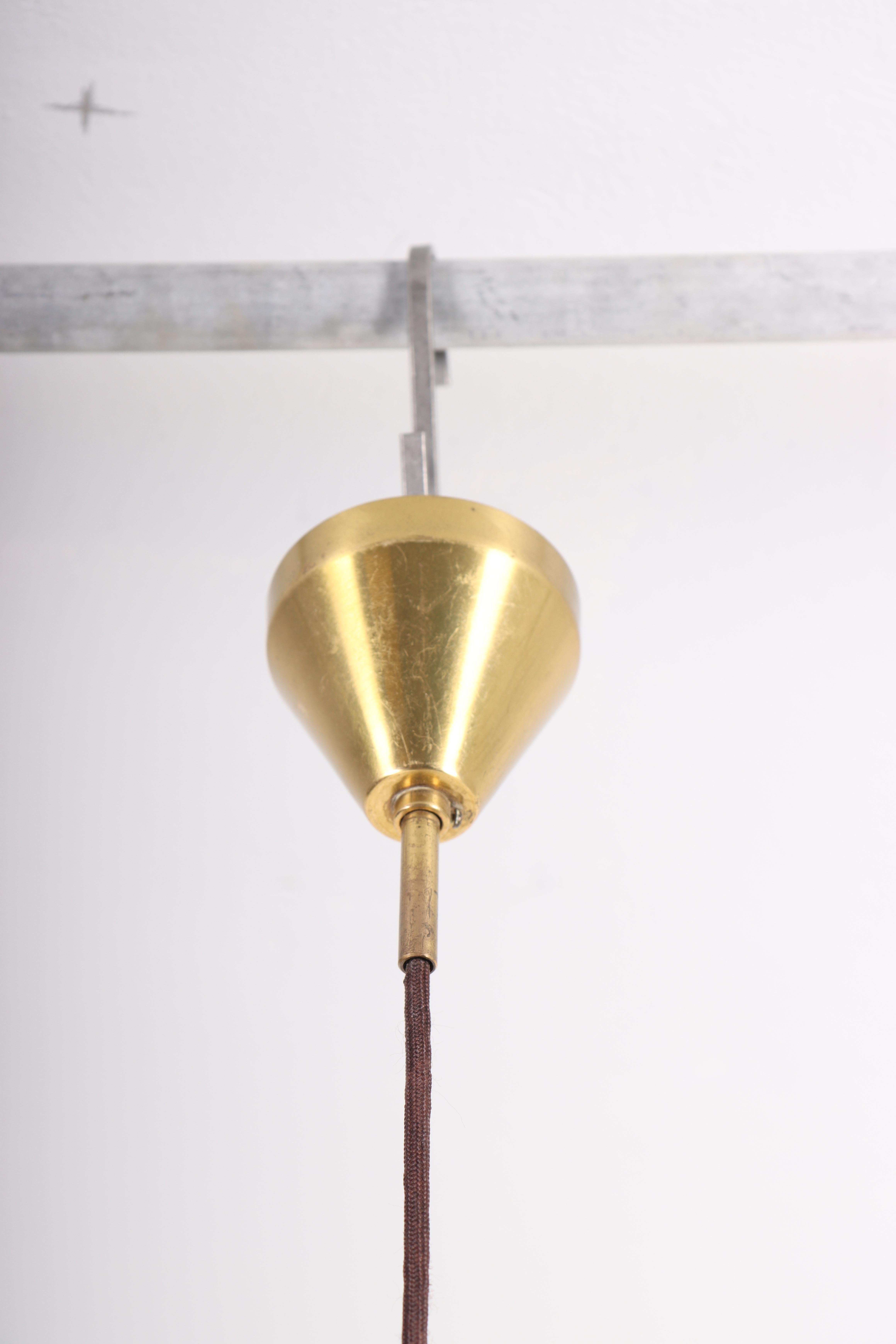 Midcentury Pendant in Brass by Frits Schlegel, Danish Design, 1960s In Good Condition For Sale In Lejre, DK