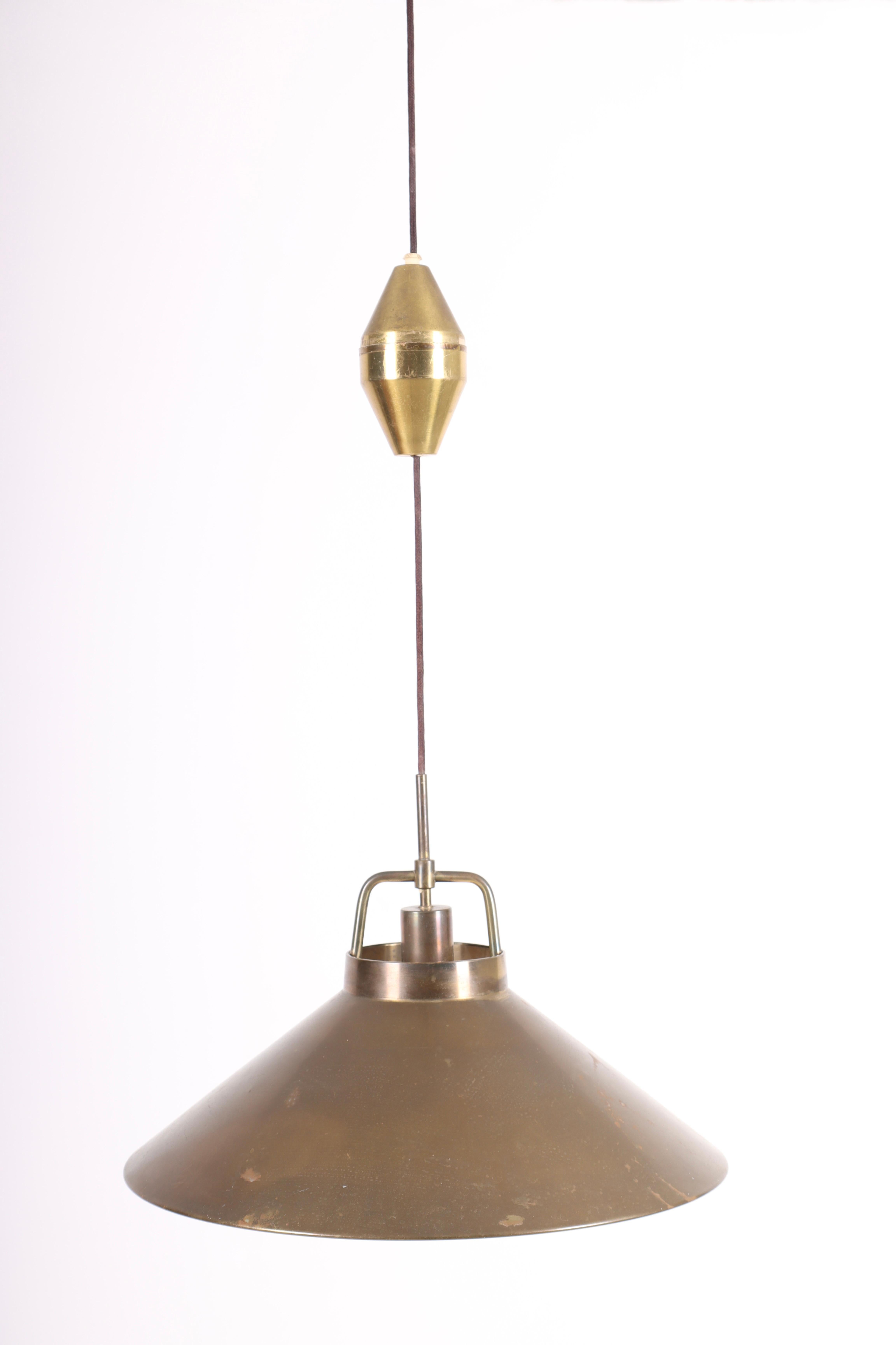 Mid-20th Century Midcentury Pendant in Brass by Frits Schlegel, Danish Design, 1960s For Sale