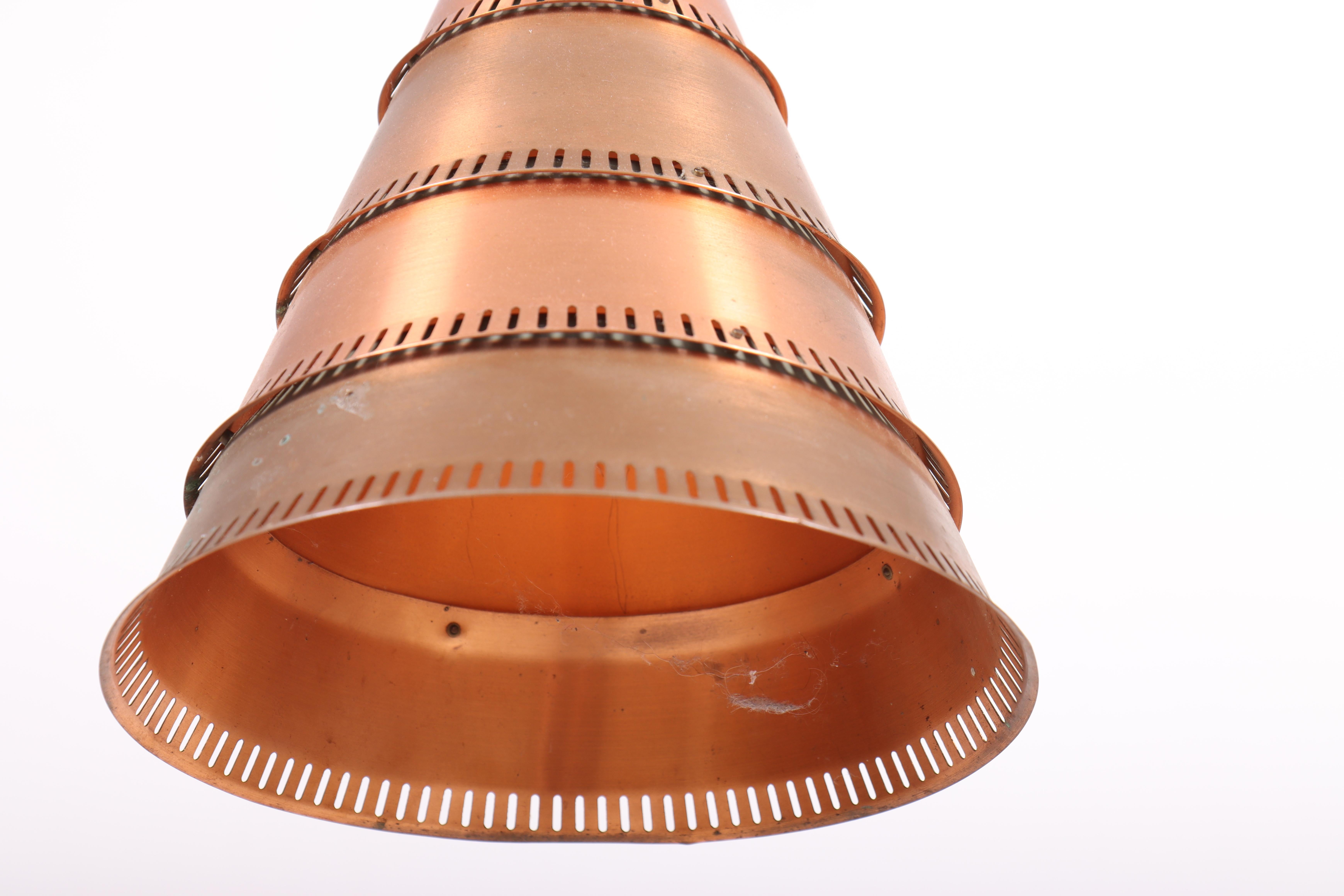 Danish Midcentury Pendant in Copper, Made in Denmark 1960s For Sale
