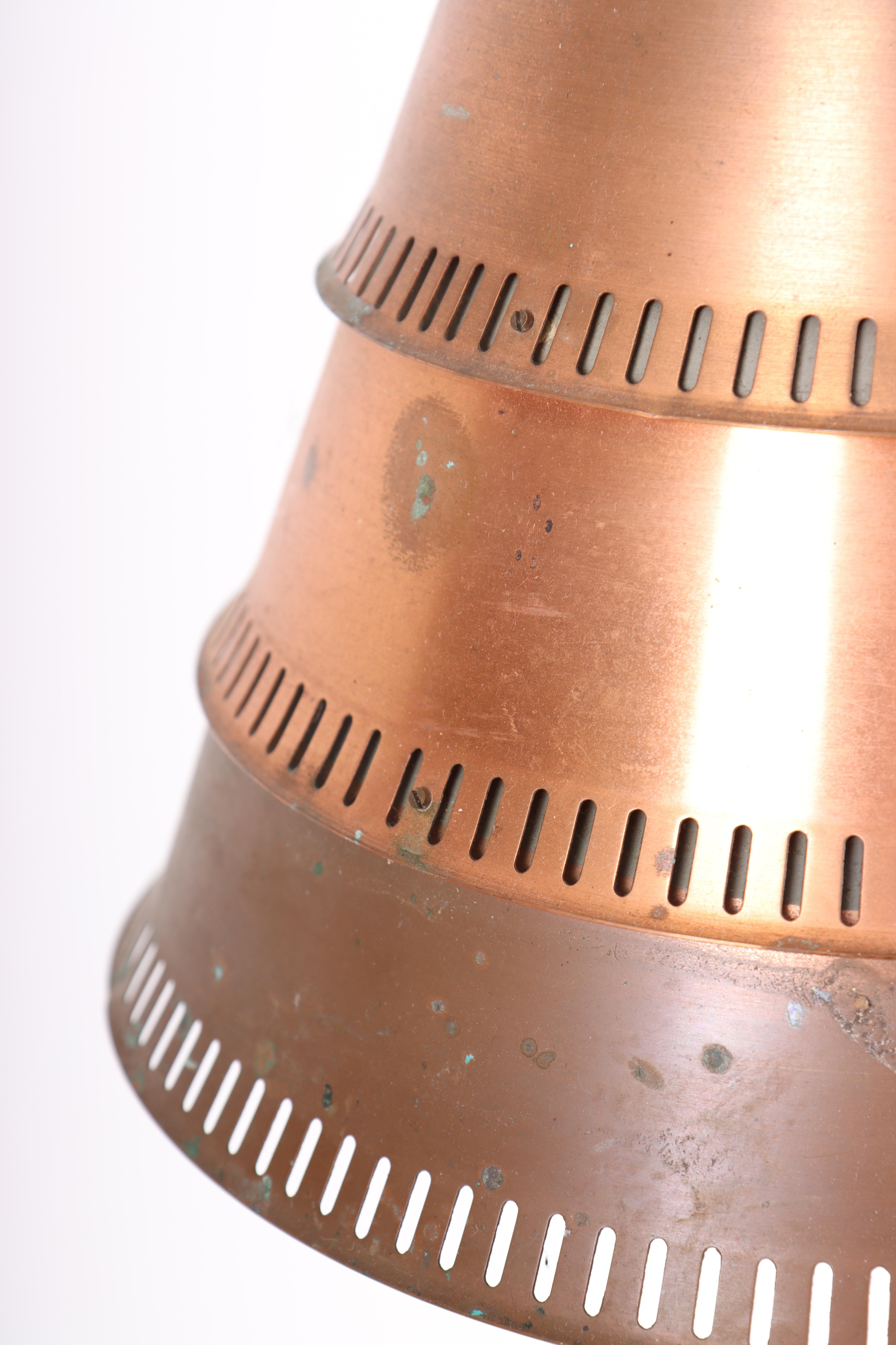 Midcentury Pendant in Copper, Made in Denmark 1960s For Sale 1