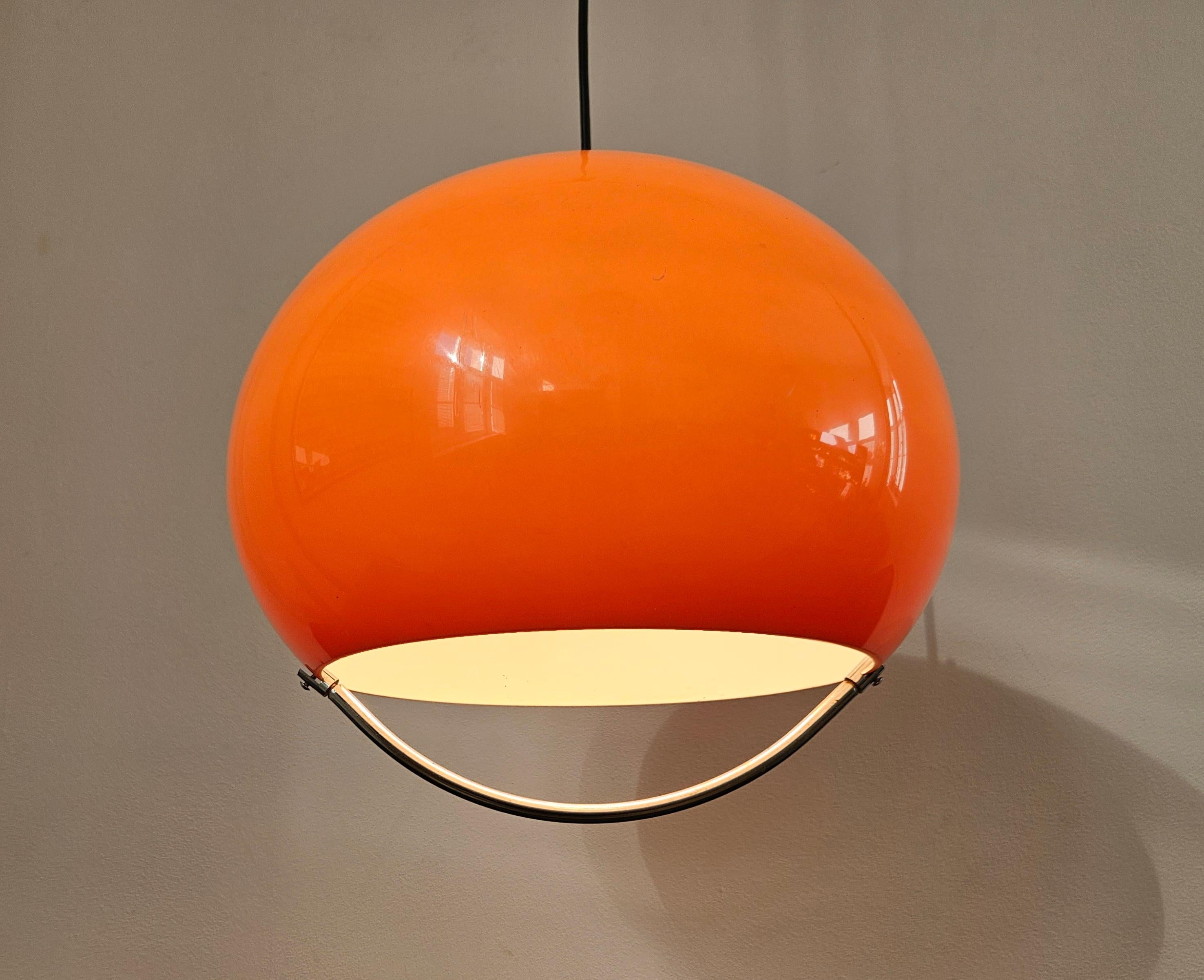 Midcentury Pendelleuchte Meblo, Harvey Guzzini, Space Age, Italien, 1970er Jahre im Angebot 4