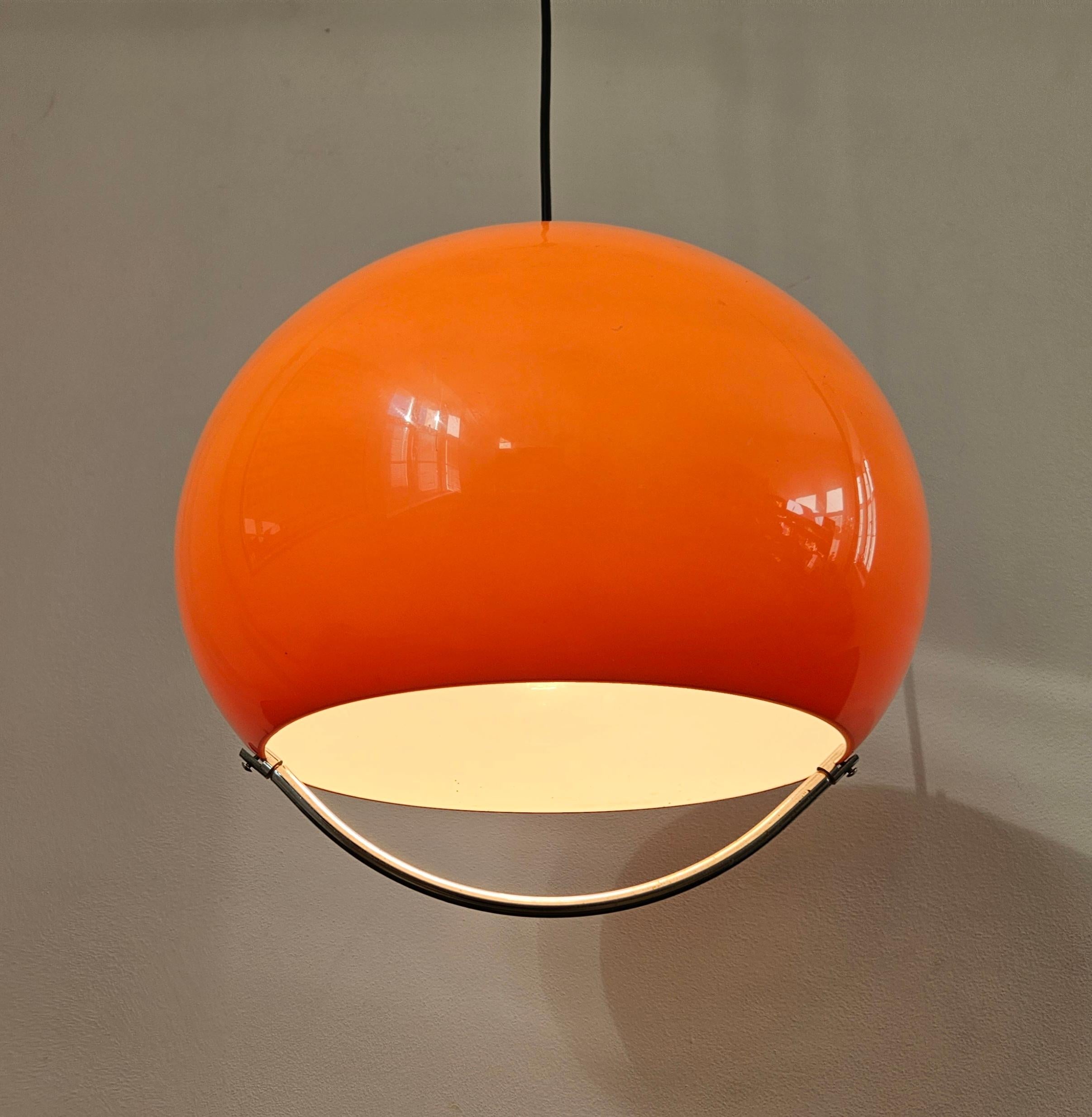 Midcentury Pendelleuchte Meblo, Harvey Guzzini, Space Age, Italien, 1970er Jahre im Angebot 8