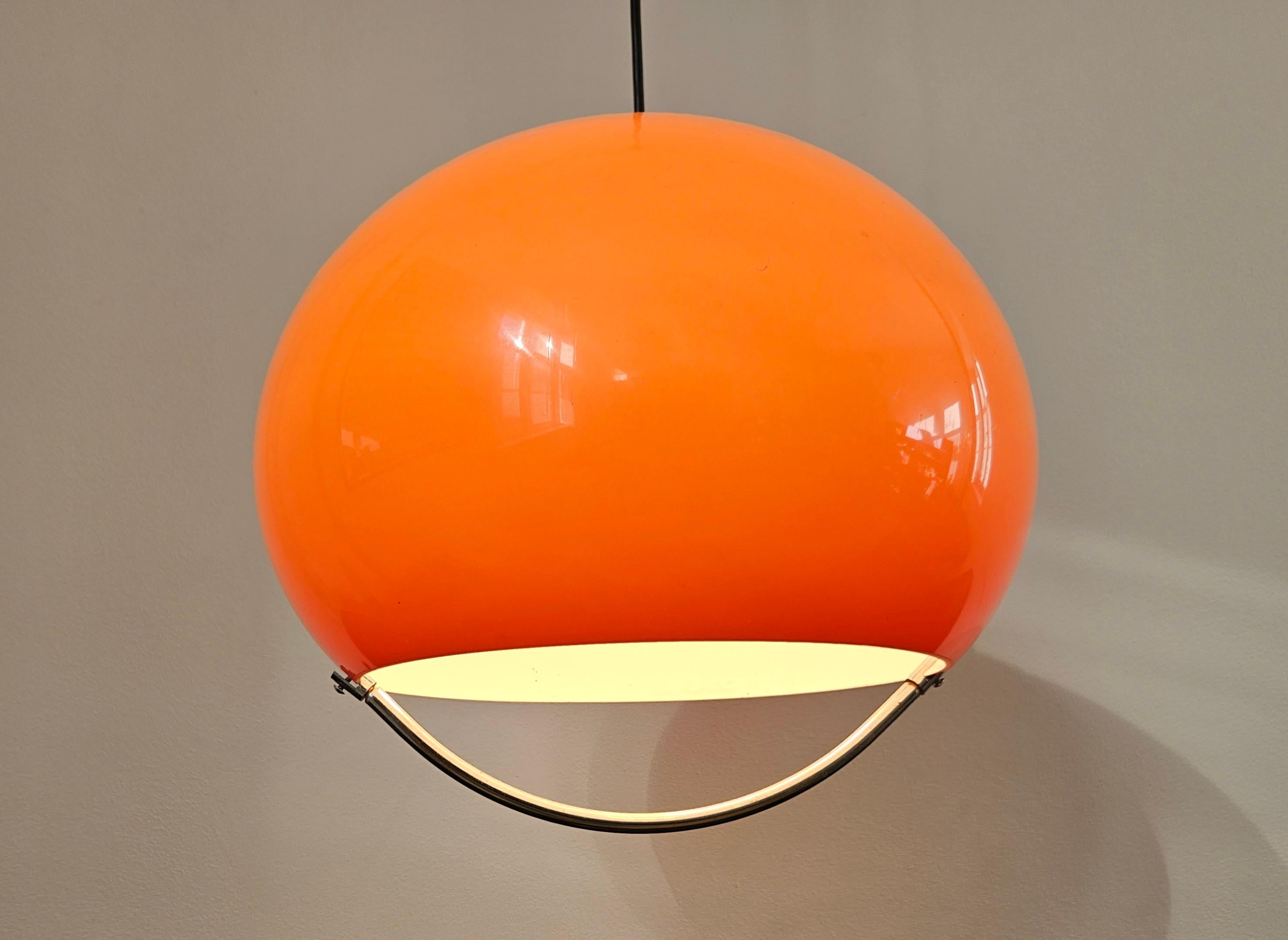 Midcentury Pendelleuchte Meblo, Harvey Guzzini, Space Age, Italien, 1970er Jahre im Angebot 13