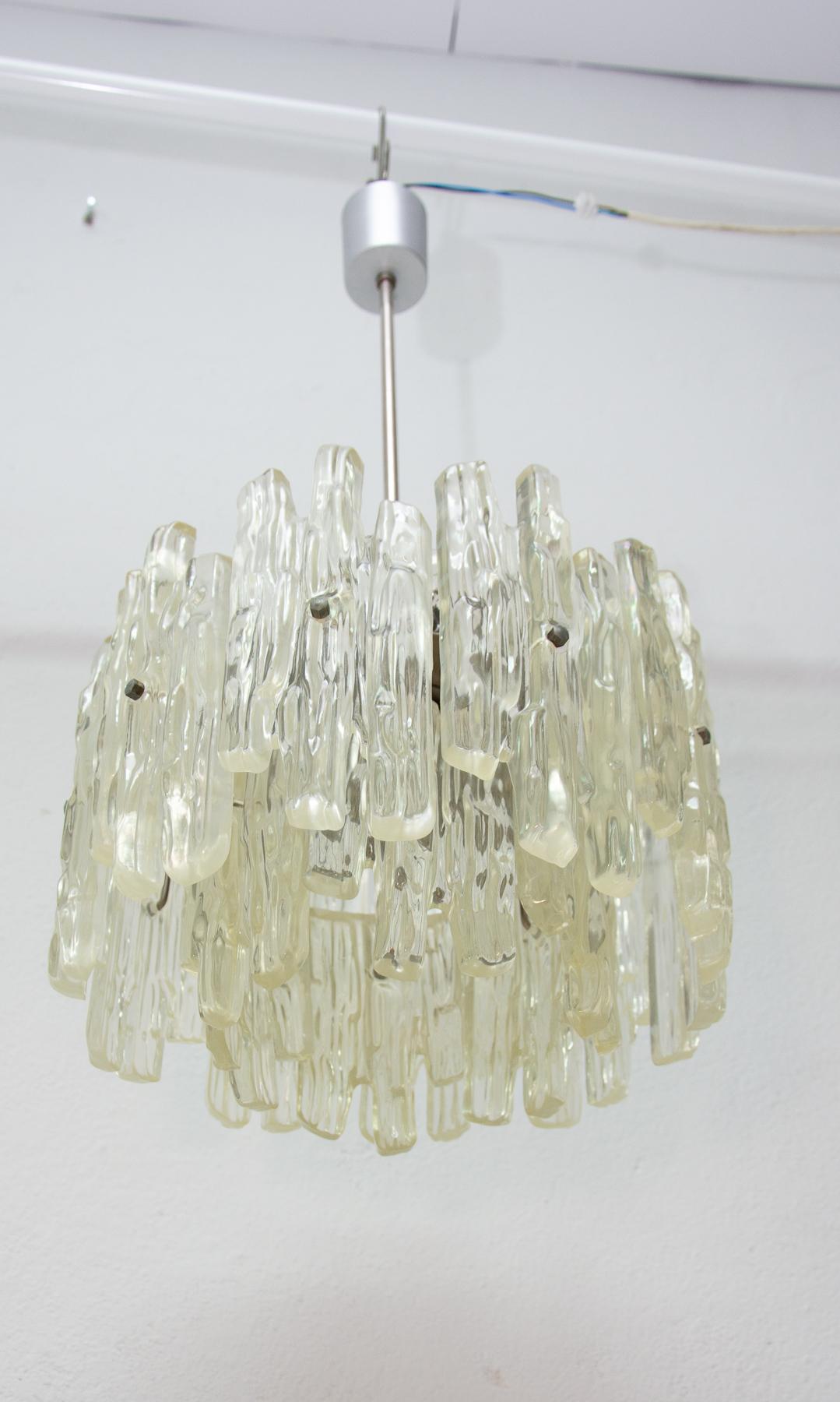Midcentury Pendant of Imitation Frosted Glass Attribute to J.T.Kalmar 3