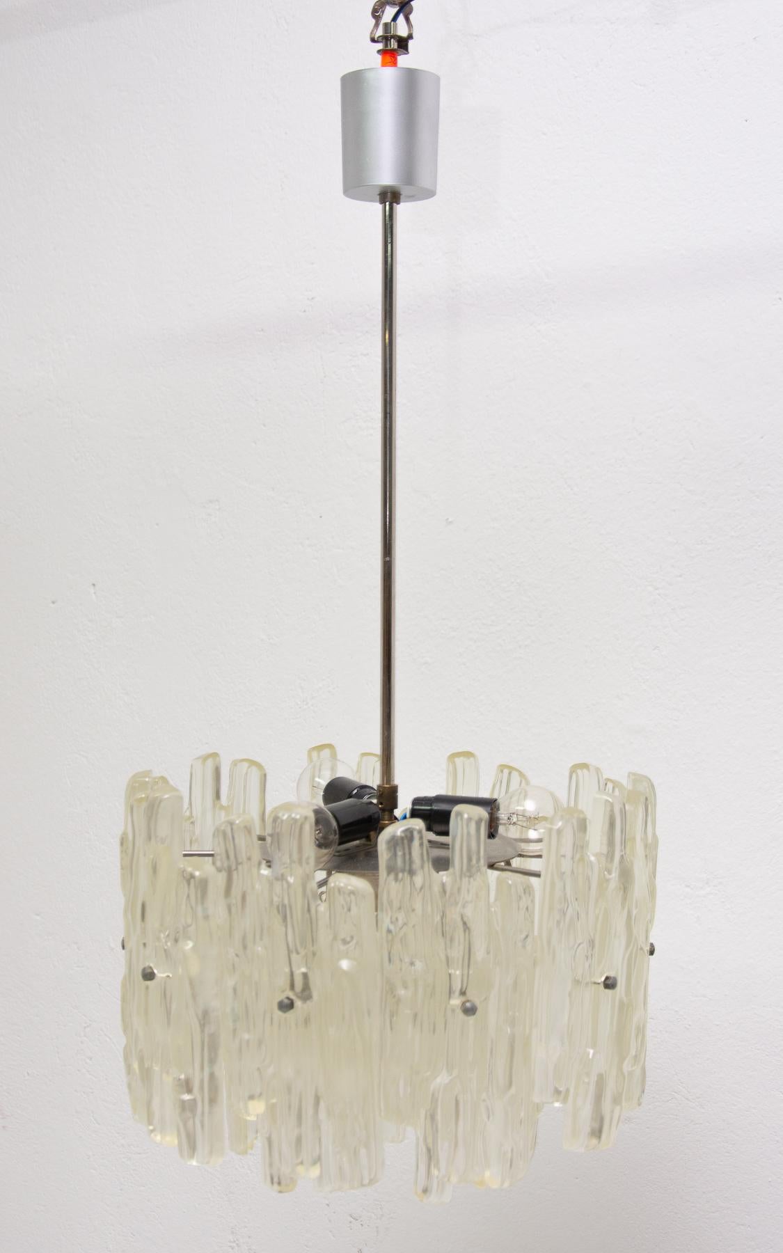 Midcentury Pendant of Imitation Frosted Glass Attribute to J.T.Kalmar 2