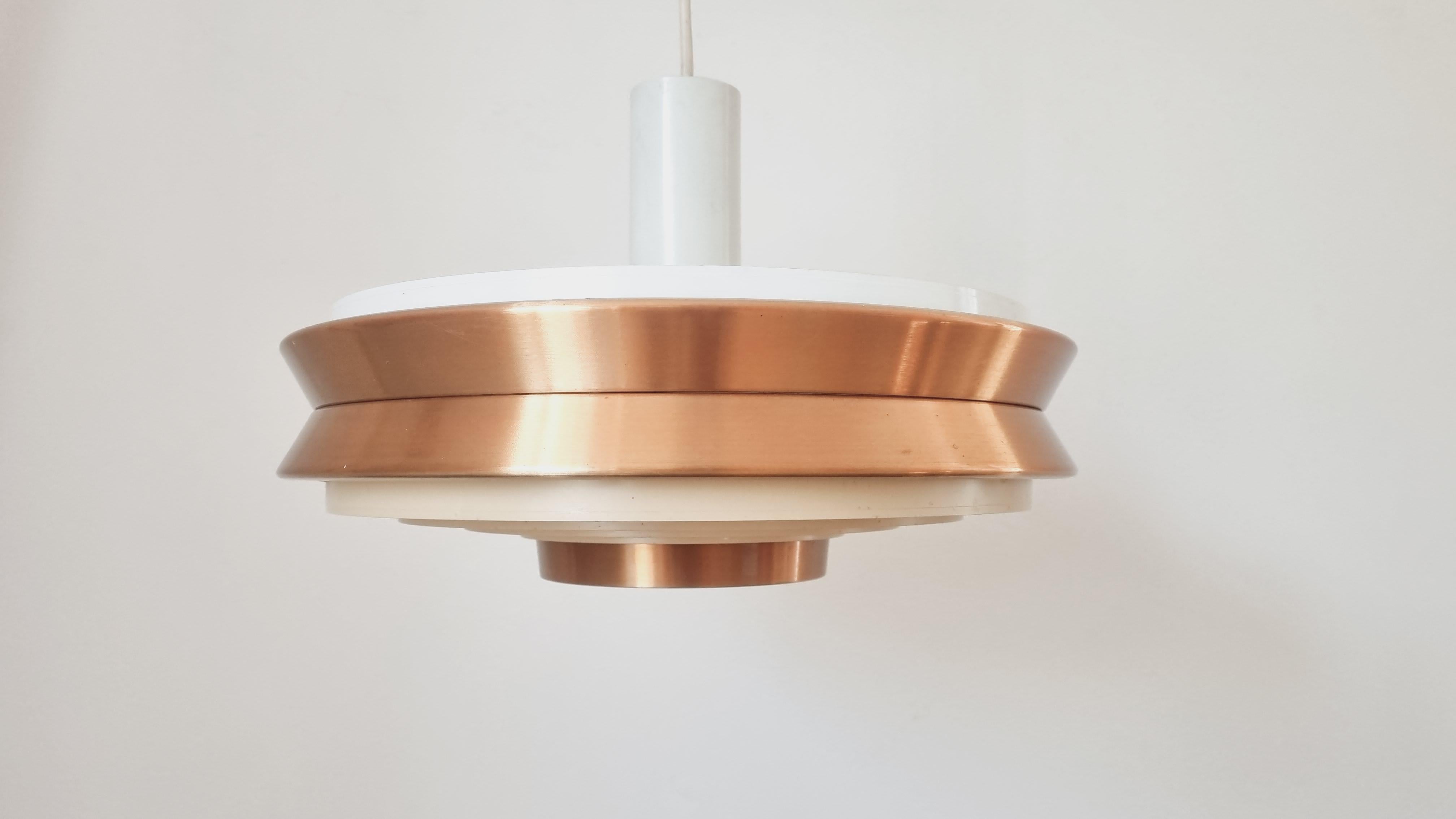 Late 20th Century Midcentury Pendant UFO in style of Jo Hammerborg, Denmark, 1970s For Sale