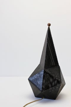 Midcentury Perforated Metal and Brass "Baghdad" Table Lamp after Mathieu Matégot