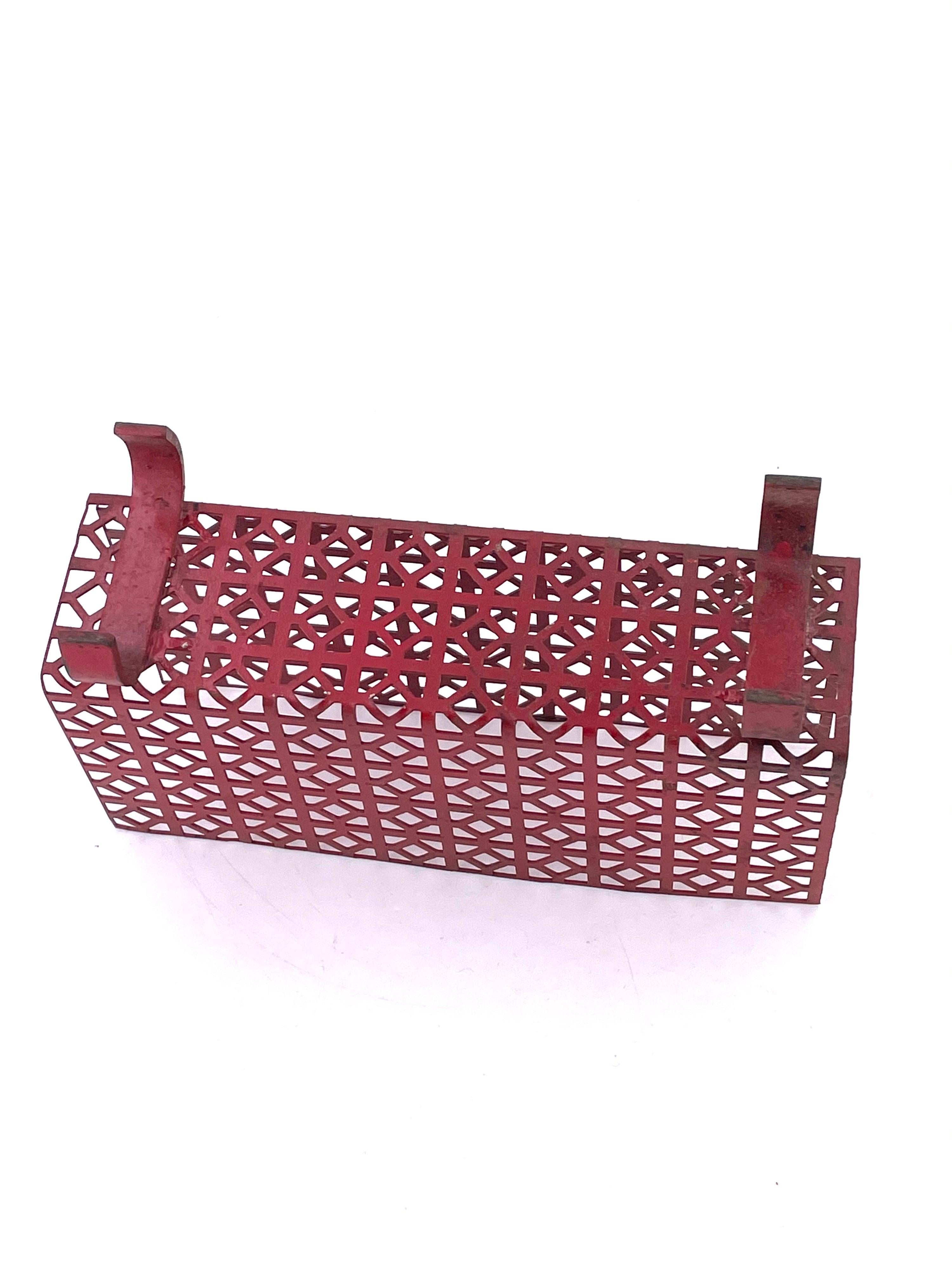 Petite black enameled letter holder, circa 1950s, simple design in original finish great decorative piece.