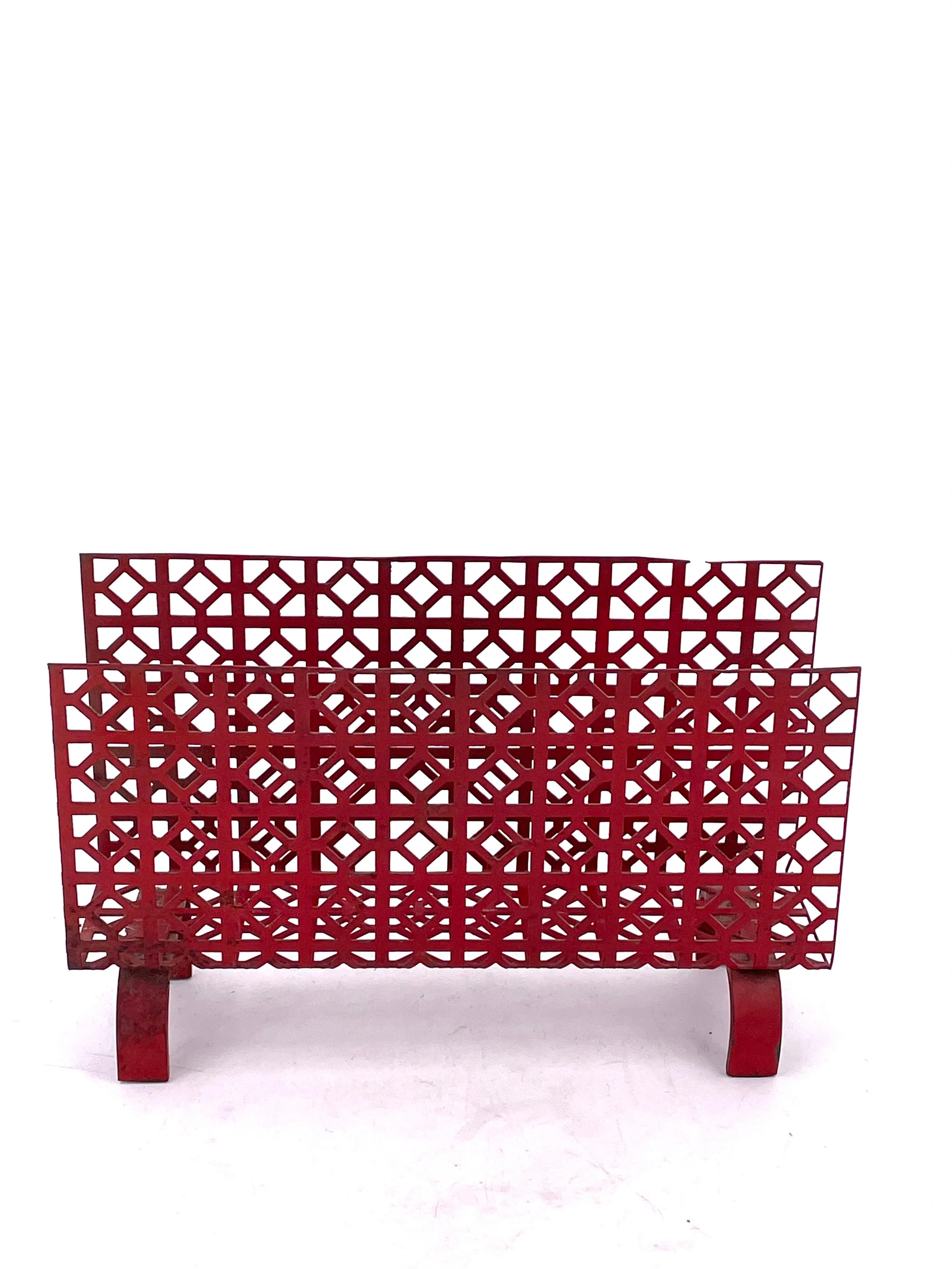 Mid-Century Modern Midcentury Perforated Metal Letter Holder