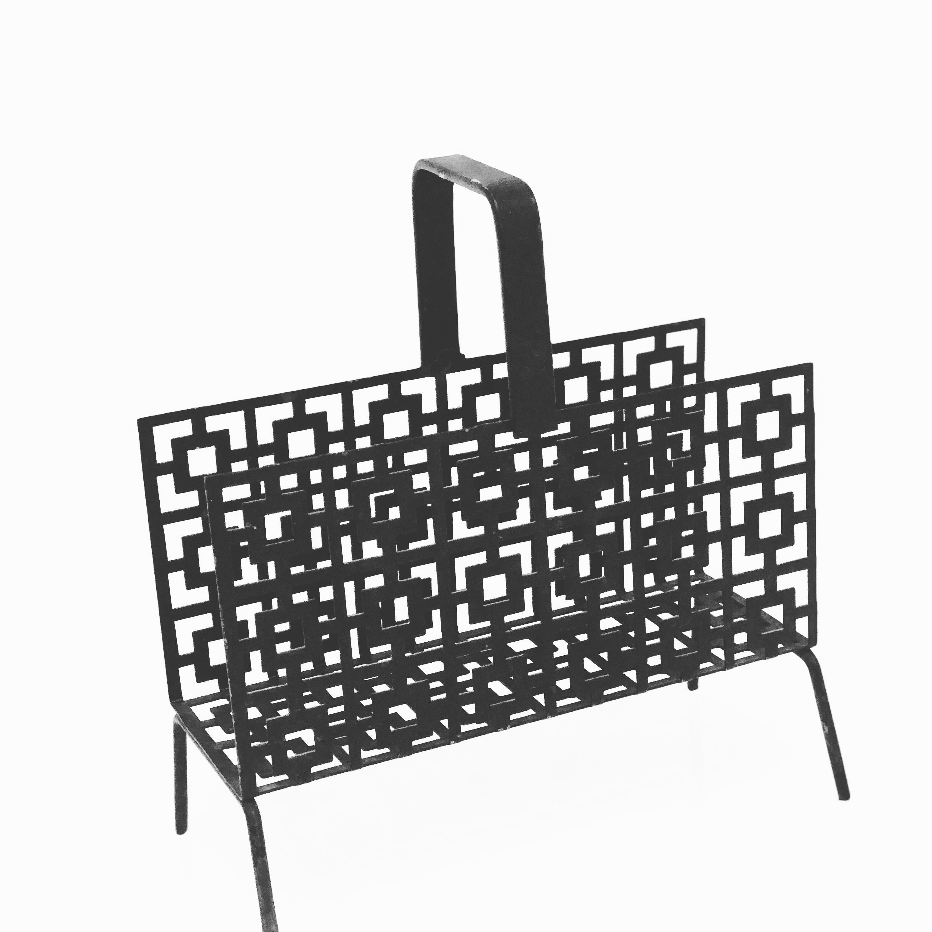 American Midcentury Perforated Metal Letter Holder