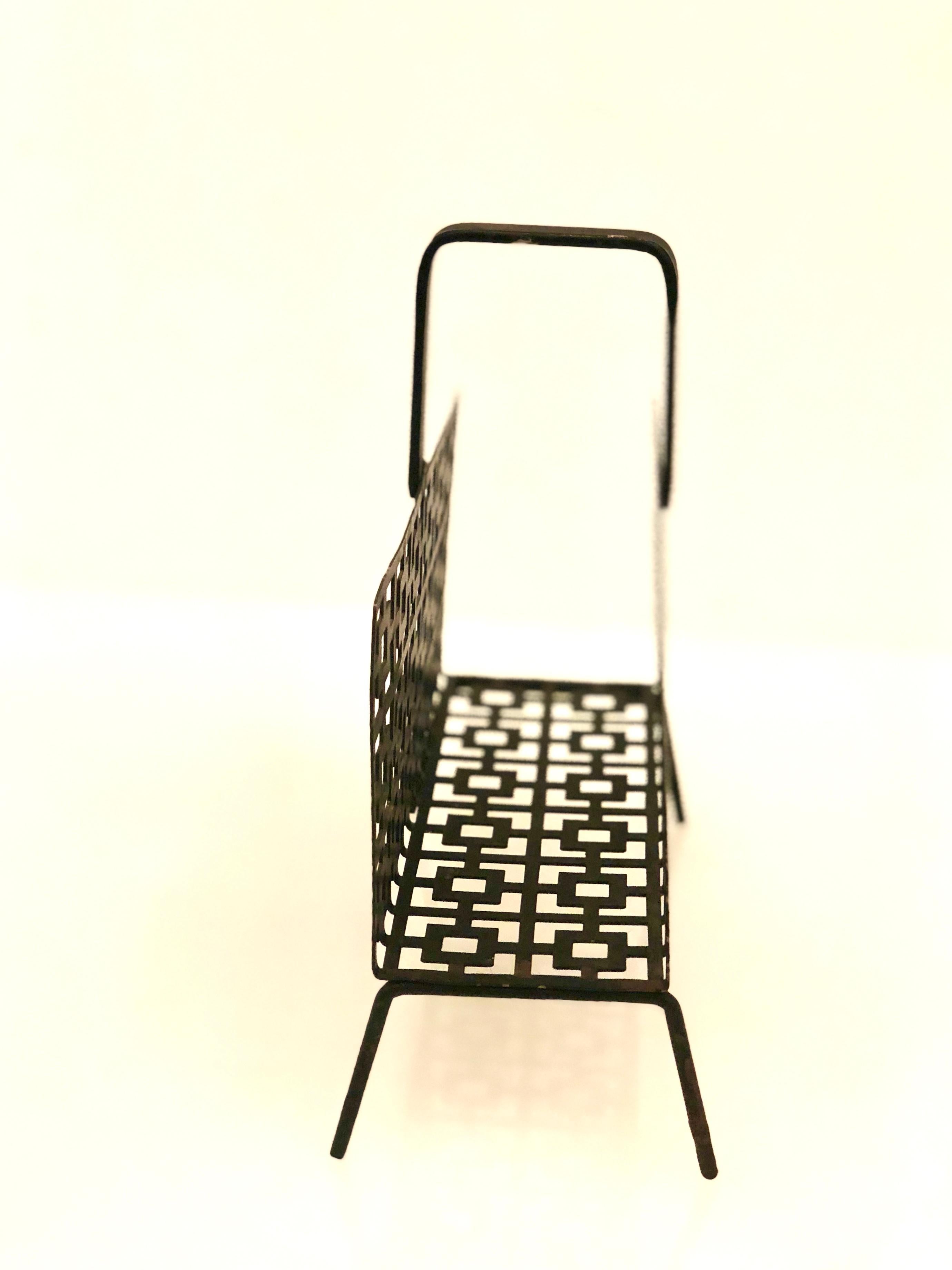 Midcentury Perforated Metal Letter Holder In Good Condition In San Diego, CA