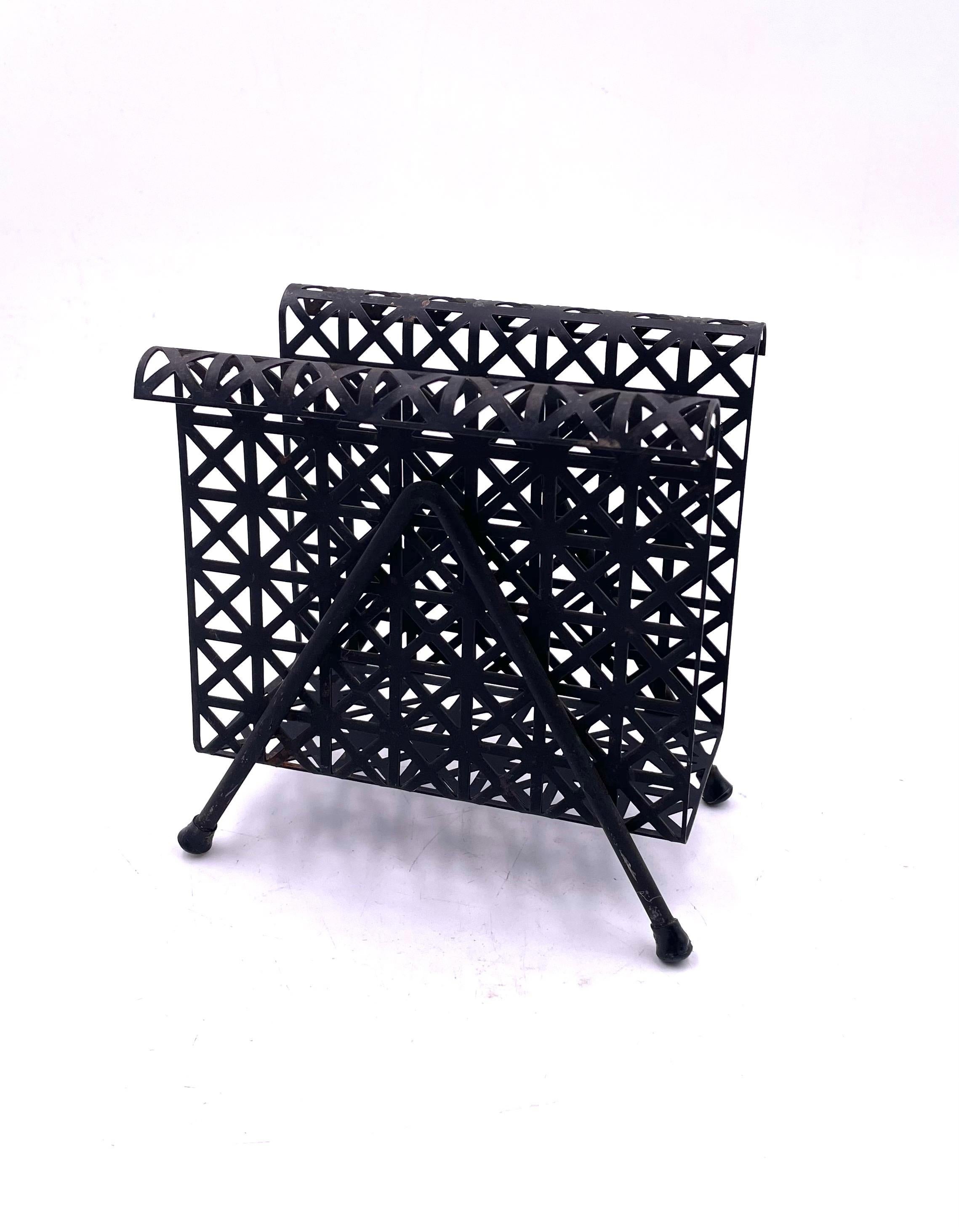 20th Century Midcentury Perforated Metal Letter Holder For Sale