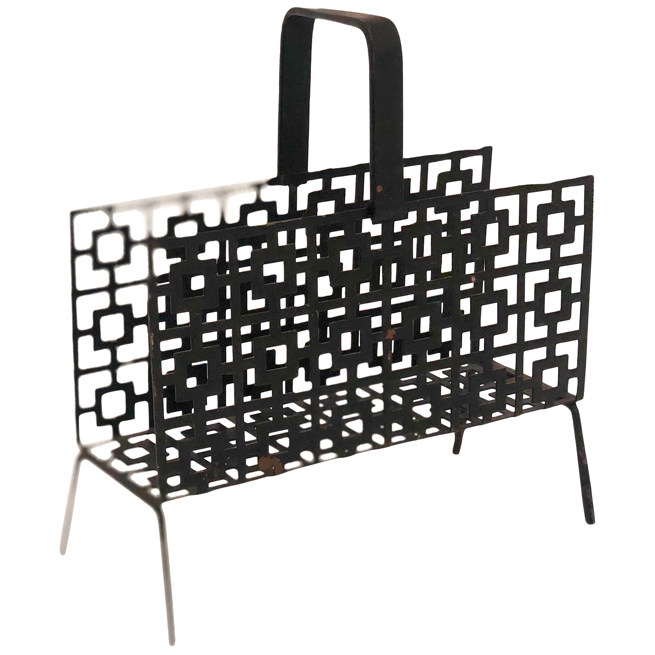 Midcentury Perforated Metal Letter Holder