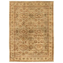 Midcentury Persian Sultanabad Botanic Handmade Rug