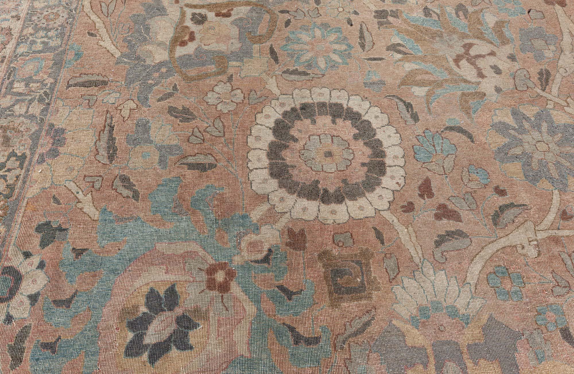 Midcentury Persian Tabriz Hand Knotted Wool Rug For Sale 2
