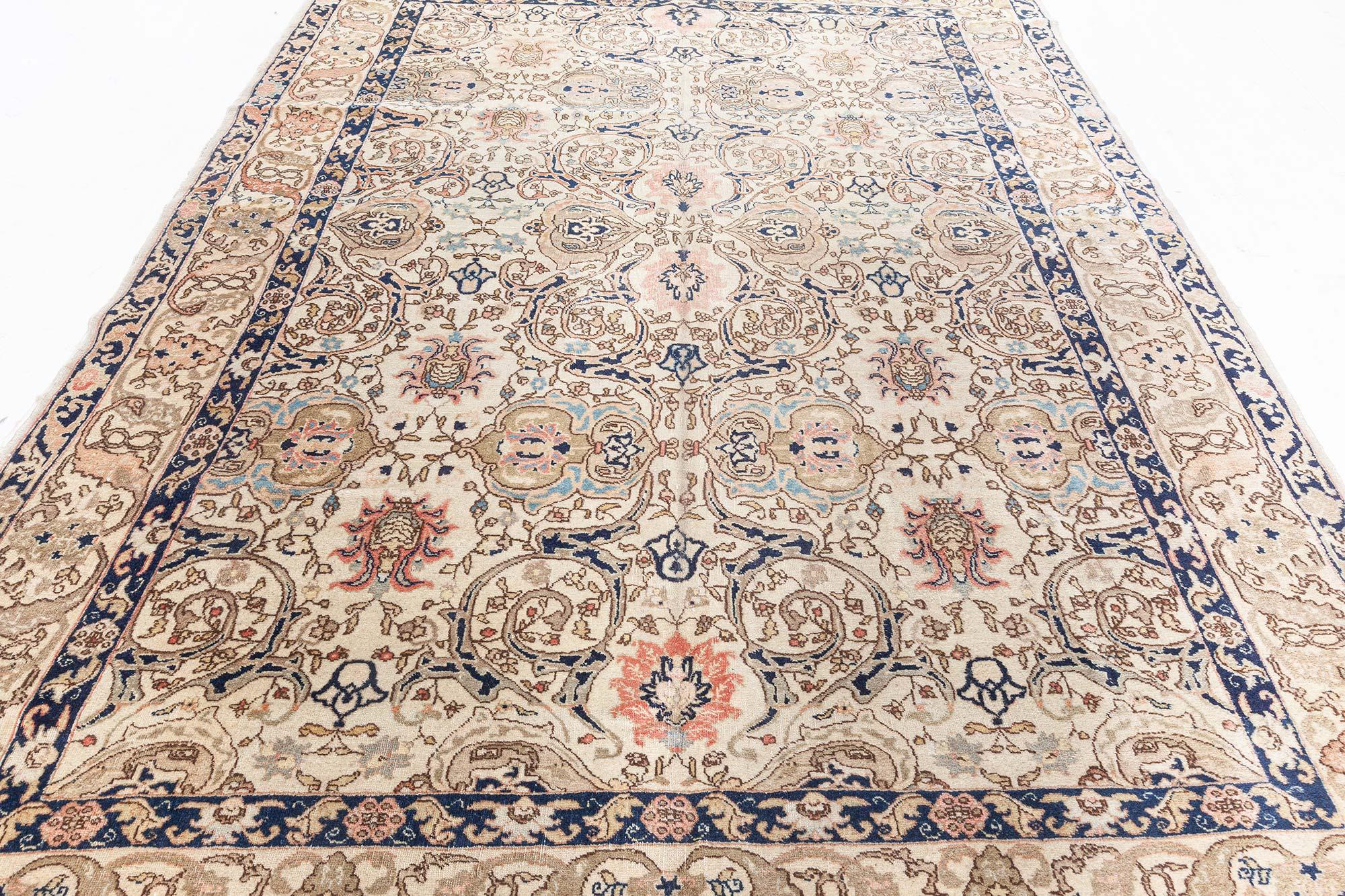 Hand-Knotted Midcentury Persian Tabriz Handmade Wool Rug For Sale