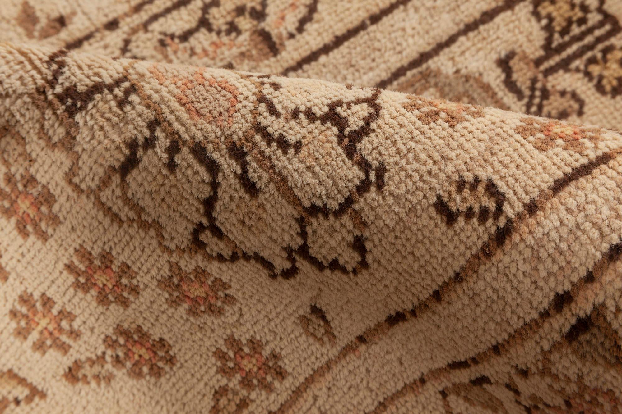 Midcentury Persian Tabriz Beige, Brown Handmade Wool Rug by Doris Leslie Blau
Size: 8'0