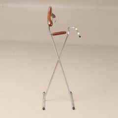 Mid-Century Personal Valets Wood and Chrome
