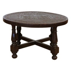 Midcentury Peruvian Hand Tooled Leather Coffee Table