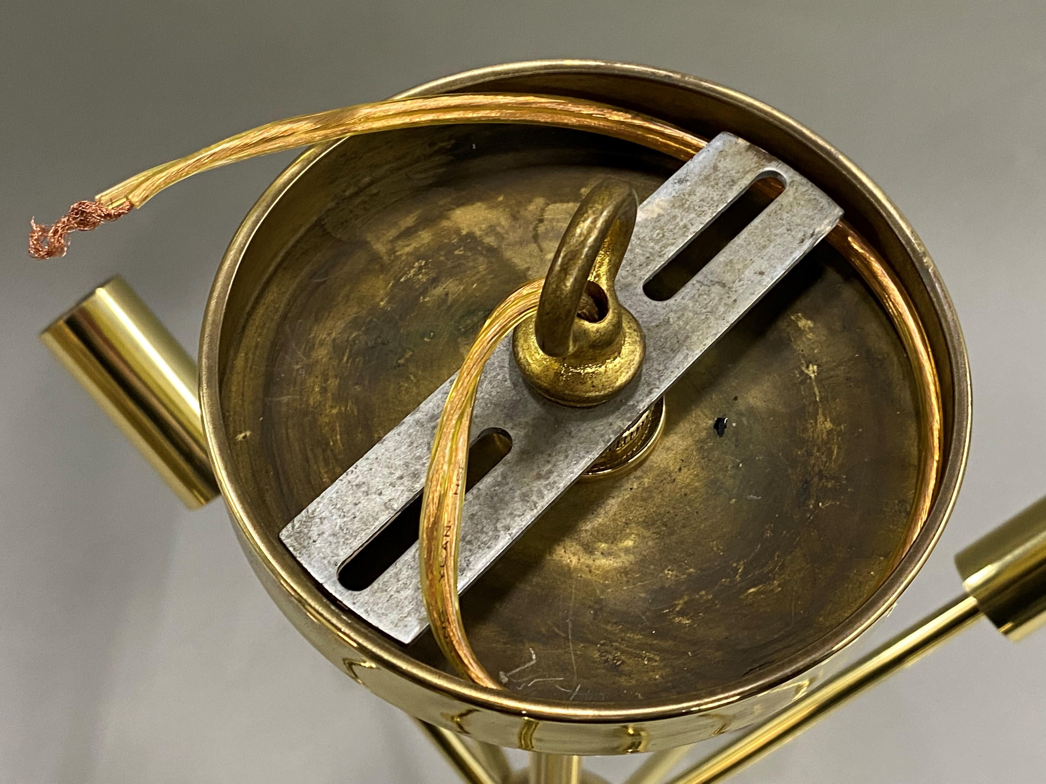Mid-20th Century Mid-Century Petite 12-Light Sputnik Brass Chandelier, circa 1960’s For Sale