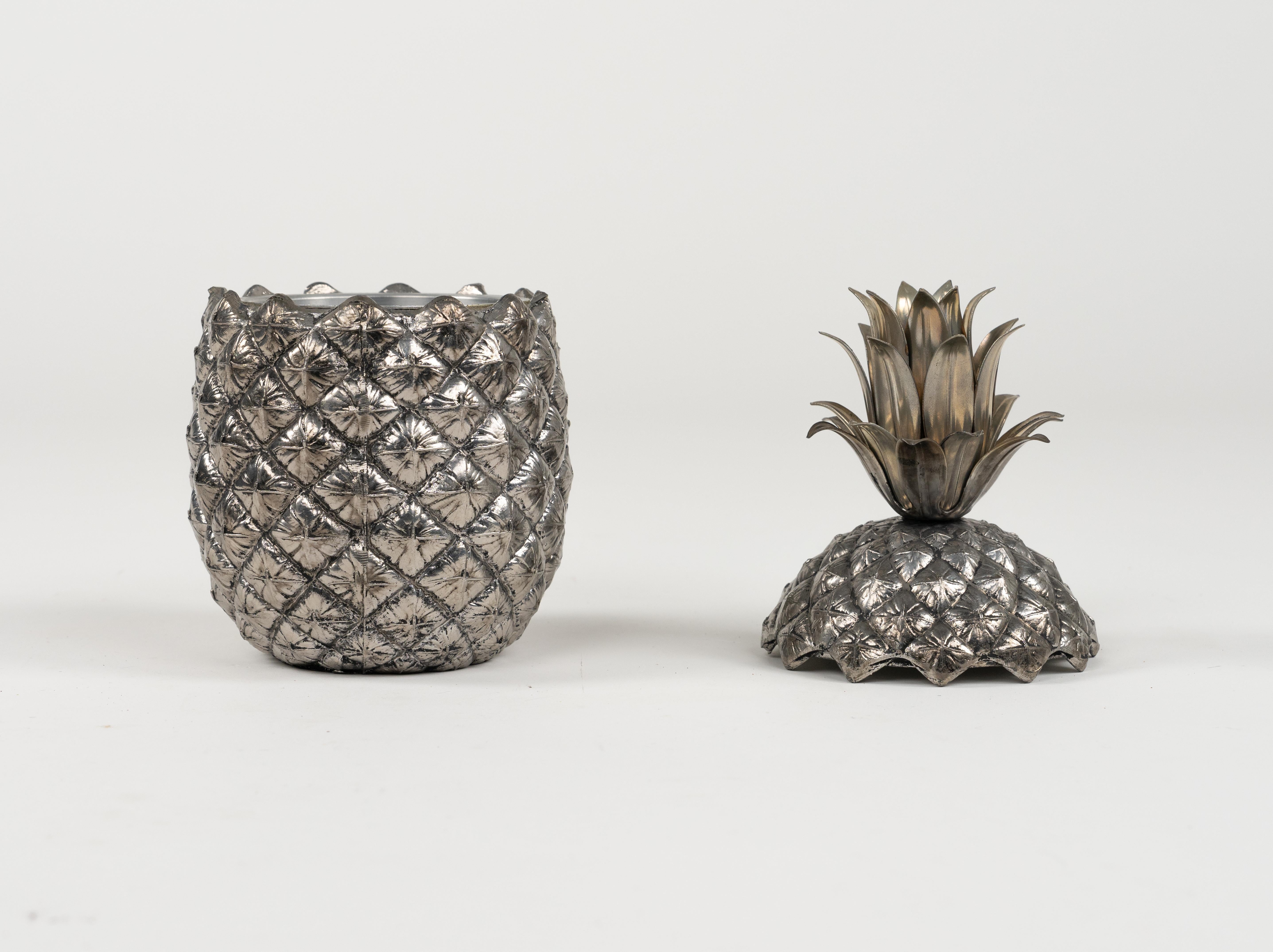 Midcentury Pewter Pineapple Form Ice Bucket by Mauro Manetti Italy, 1960s For Sale 5