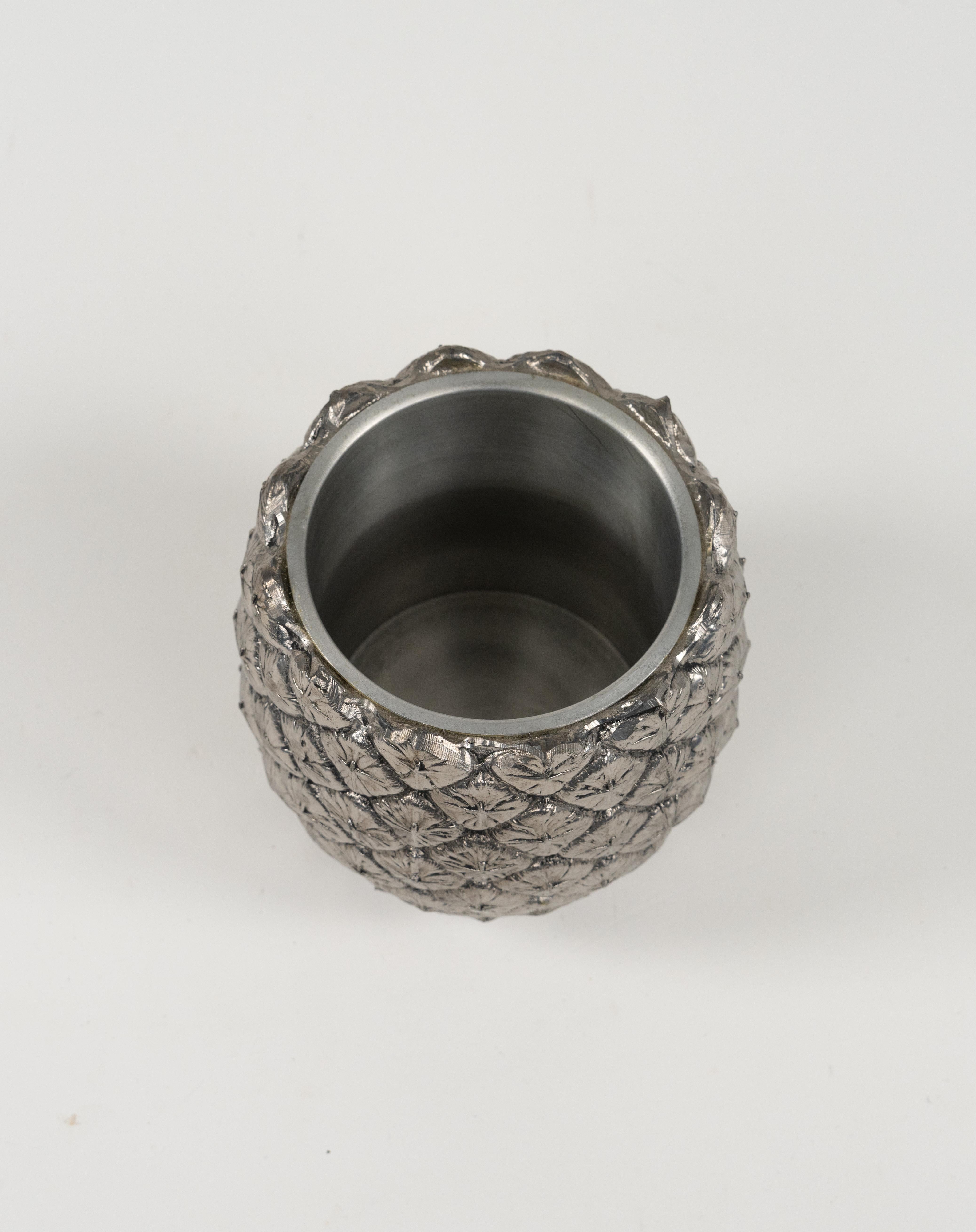 Midcentury Pewter Pineapple Form Ice Bucket by Mauro Manetti Italy, 1960s For Sale 7