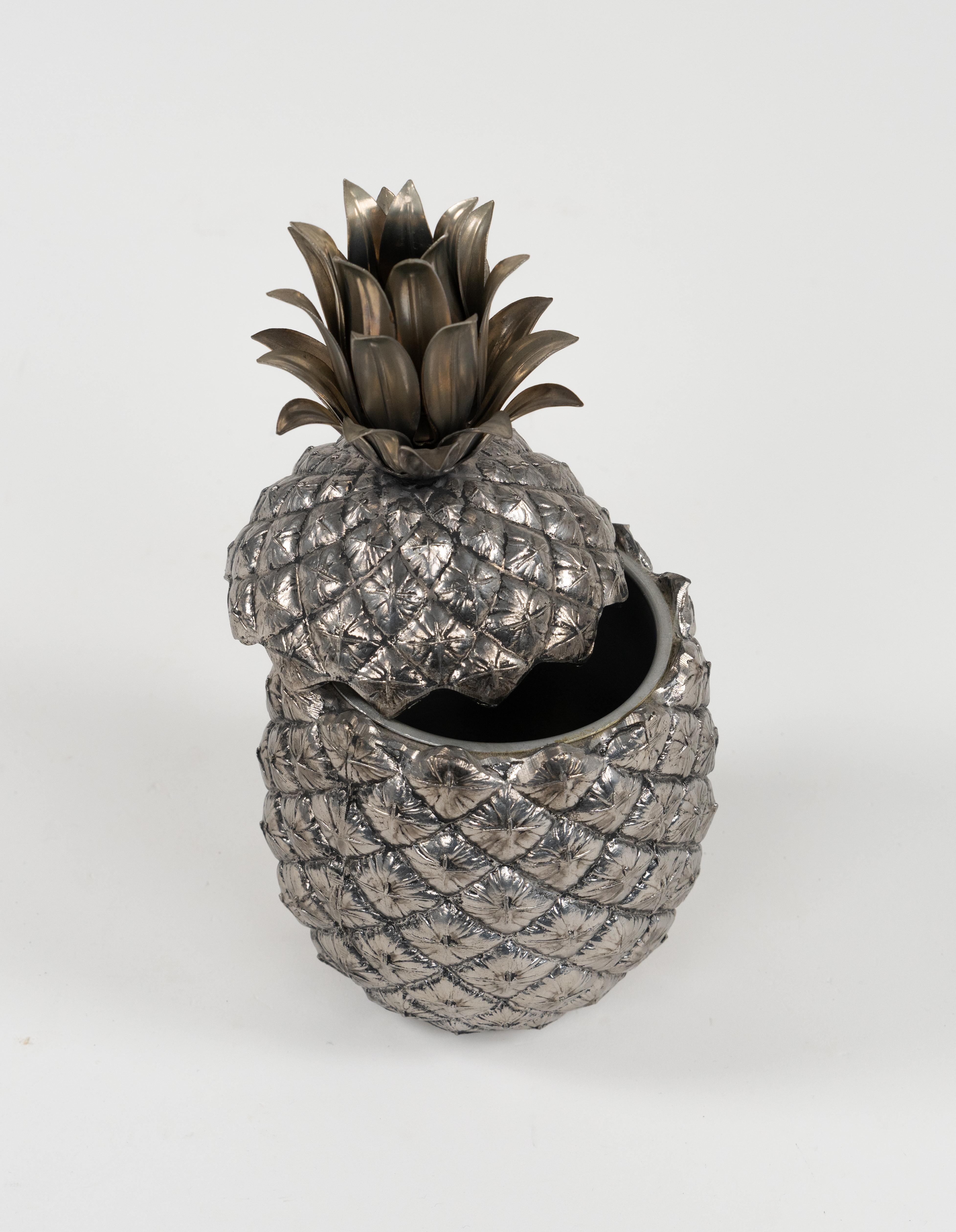 Mid-Century Modern Midcentury Pewter Pineapple Form Ice Bucket by Mauro Manetti Italy, 1960s For Sale