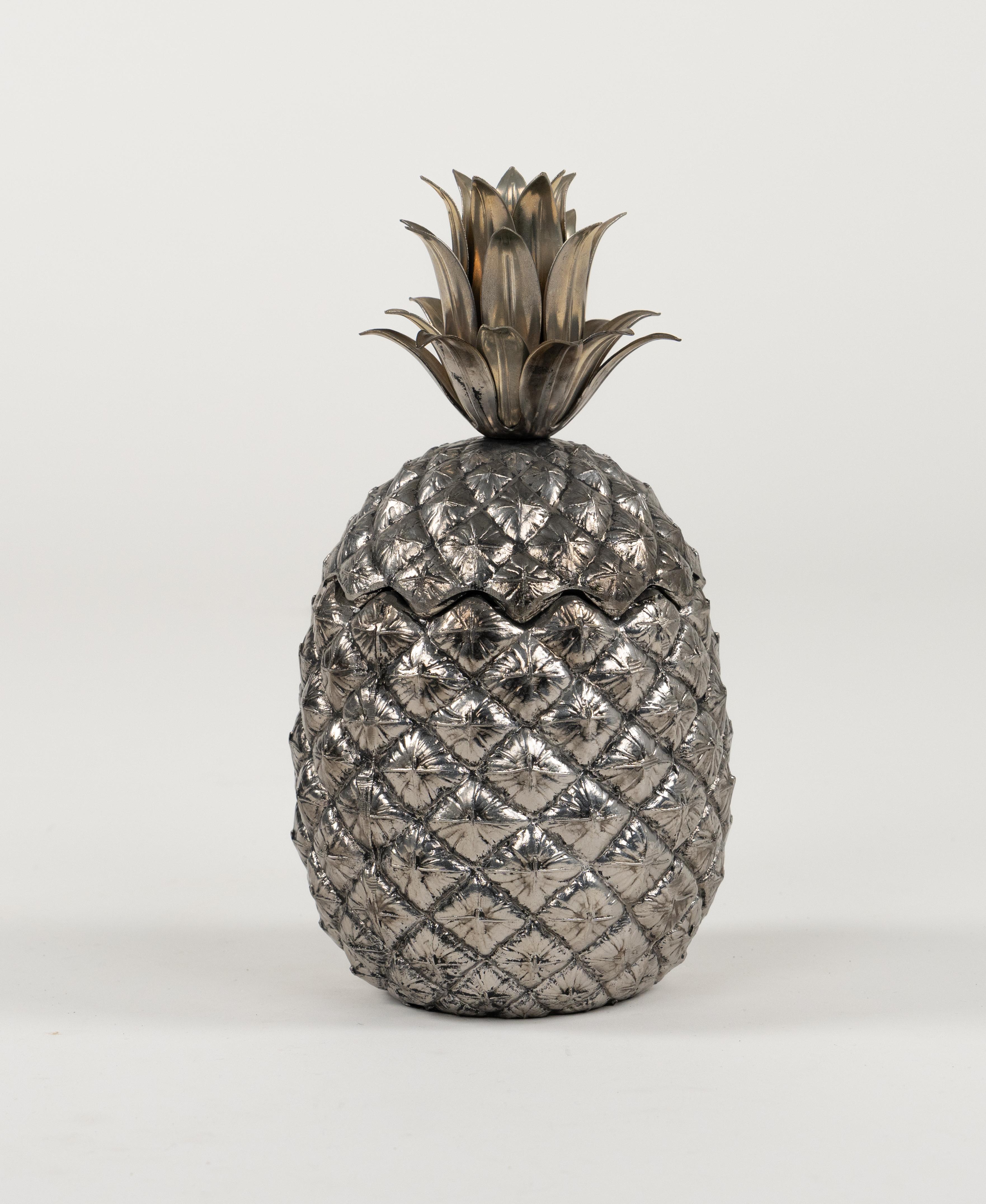 Mid-20th Century Midcentury Pewter Pineapple Form Ice Bucket by Mauro Manetti Italy, 1960s For Sale
