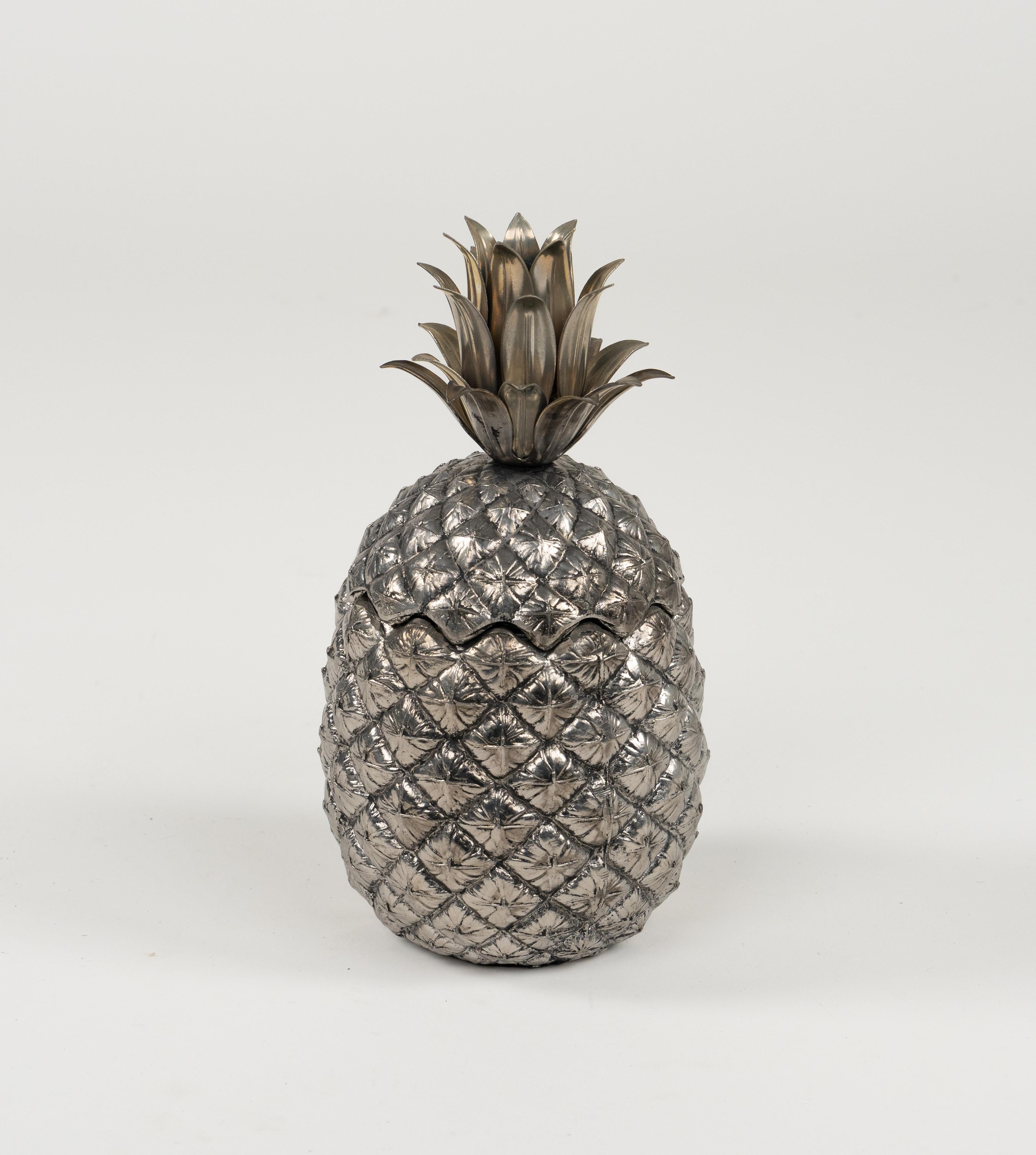 Midcentury Pewter Pineapple Form Ice Bucket by Mauro Manetti Italy, 1960s For Sale 2