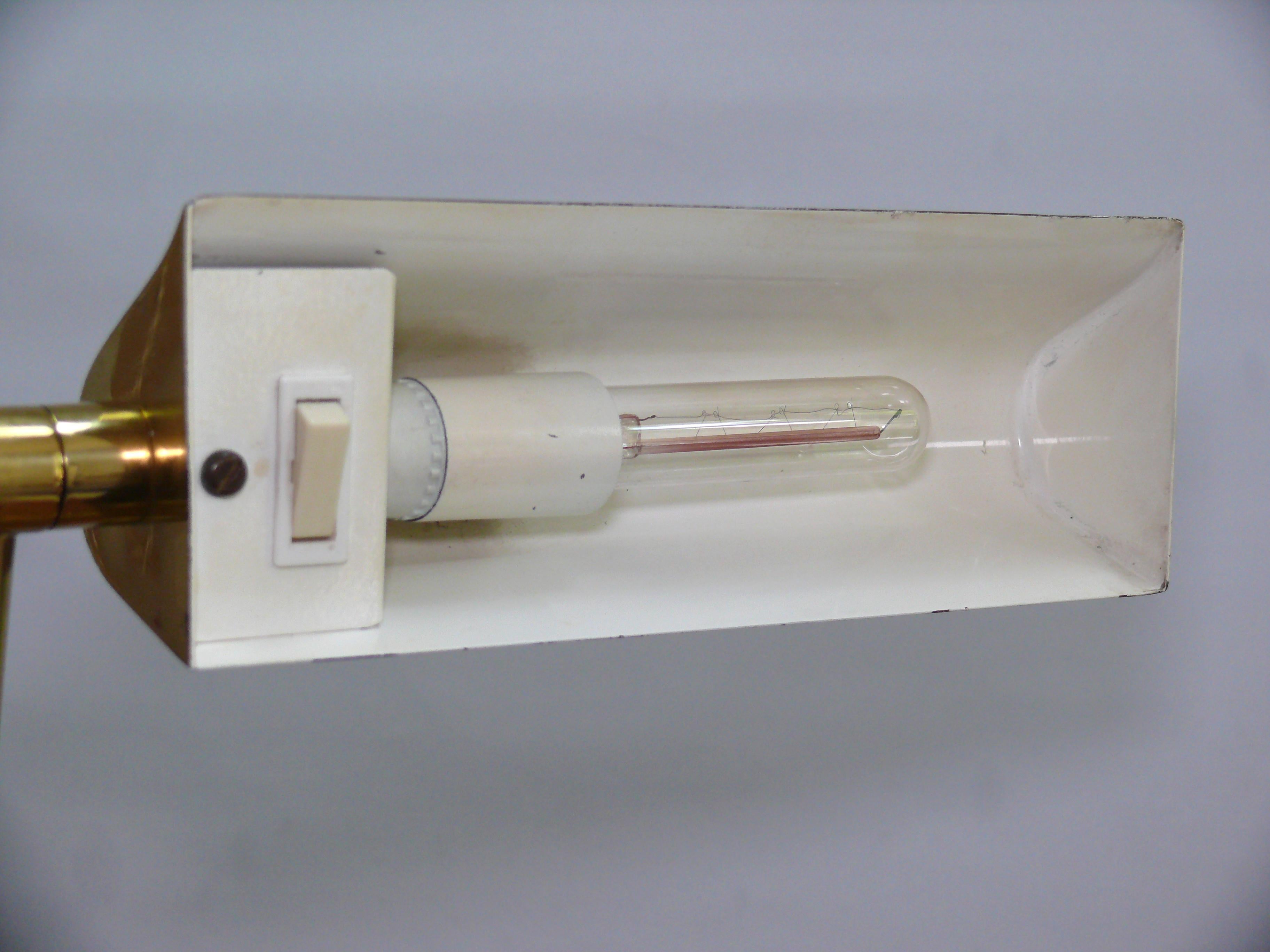 Metallo Lampada da pianoforte / Lampada da tavolo del Medioevo, realizzata da Hillebrand - Germania, anni '60