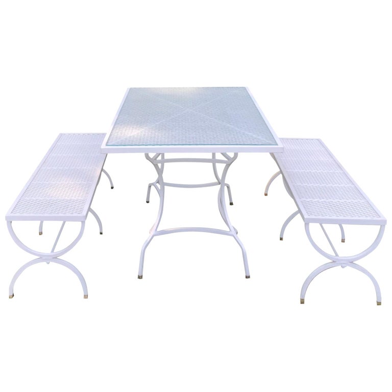 Mid Century Picnic Style Table And Benches For Sale At 1stdibs