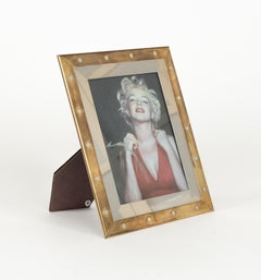 Midcentury Picture Frame in brass, Steel and Glass Noel BC, Italy 1970s