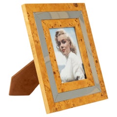 Cornice per quadri del Medioevo in Wood, cromo e vetro in stile Willy Rizzo, Italia anni '60