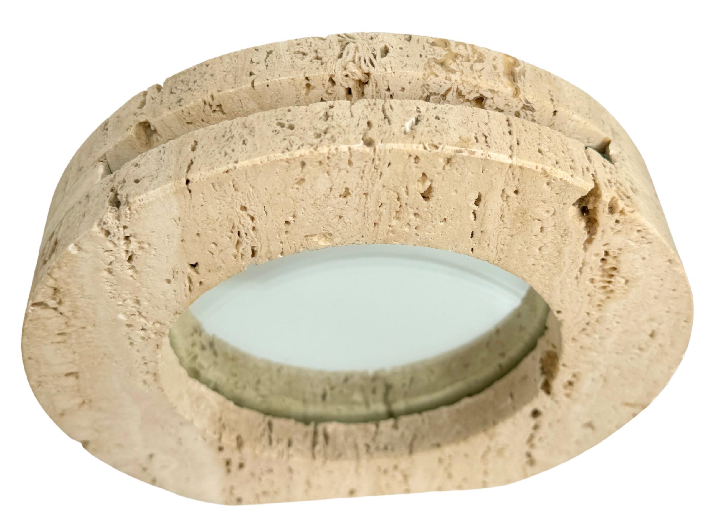 Brutalist Midcentury Picture Frame Travertine Marble by Fratelli Mannelli, Italy 1970s For Sale