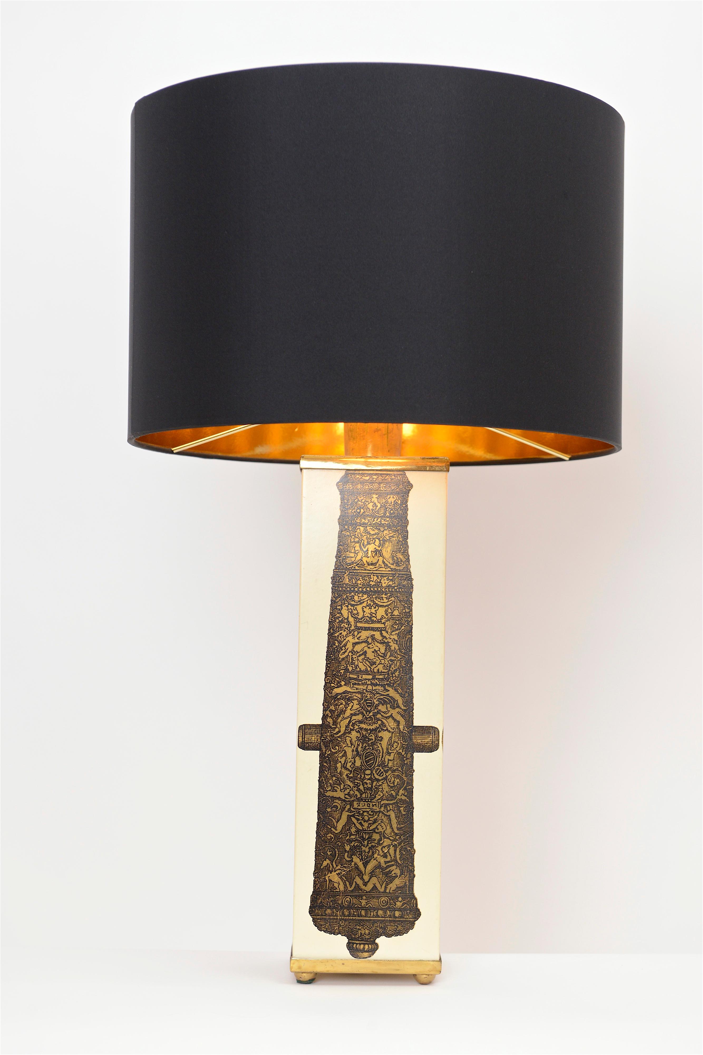 Italian Midcentury Piero Fornasetti ‘Canon’ Table Lamp, circa 1950