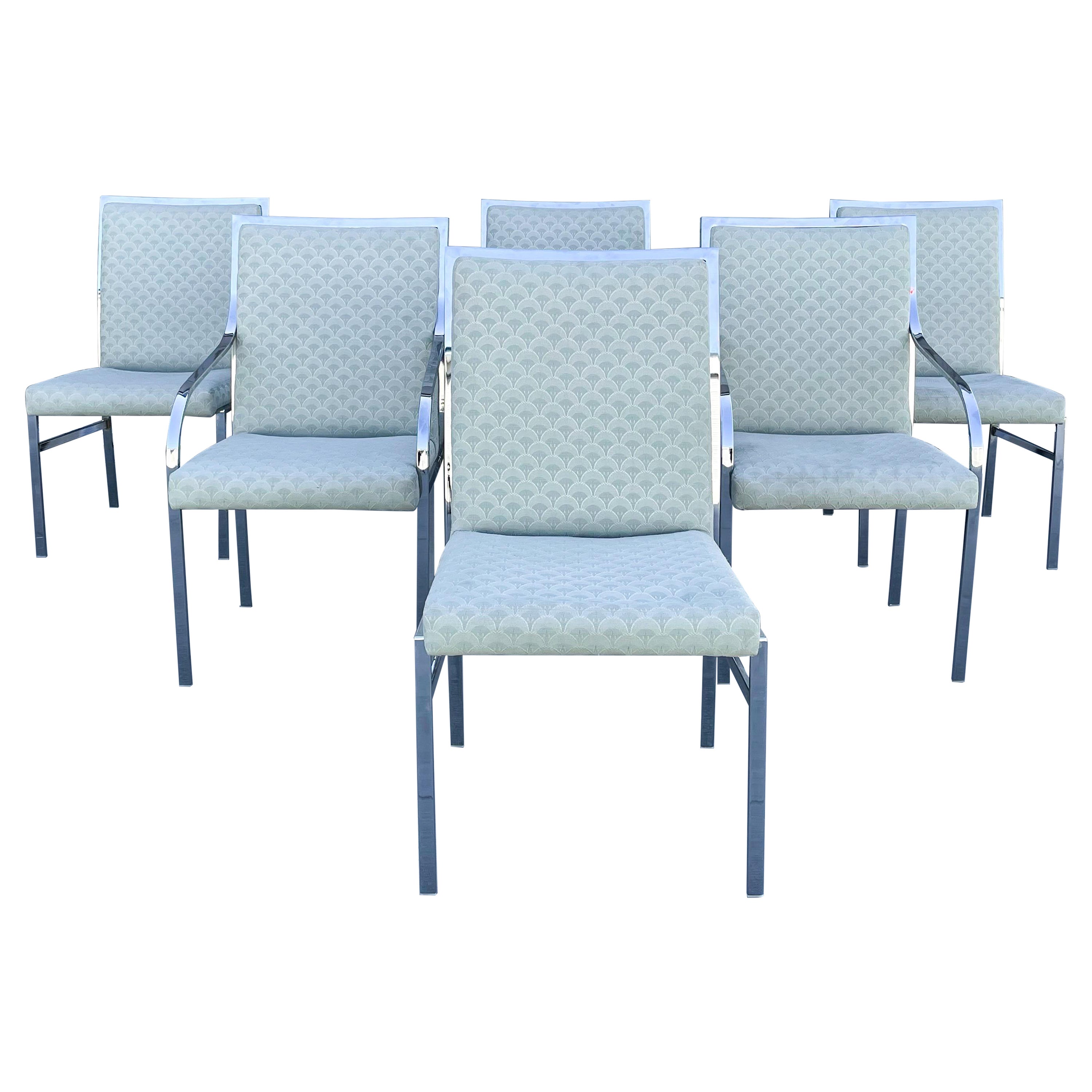 Midcentury Pierre Cardin Chrome Dining Chairs