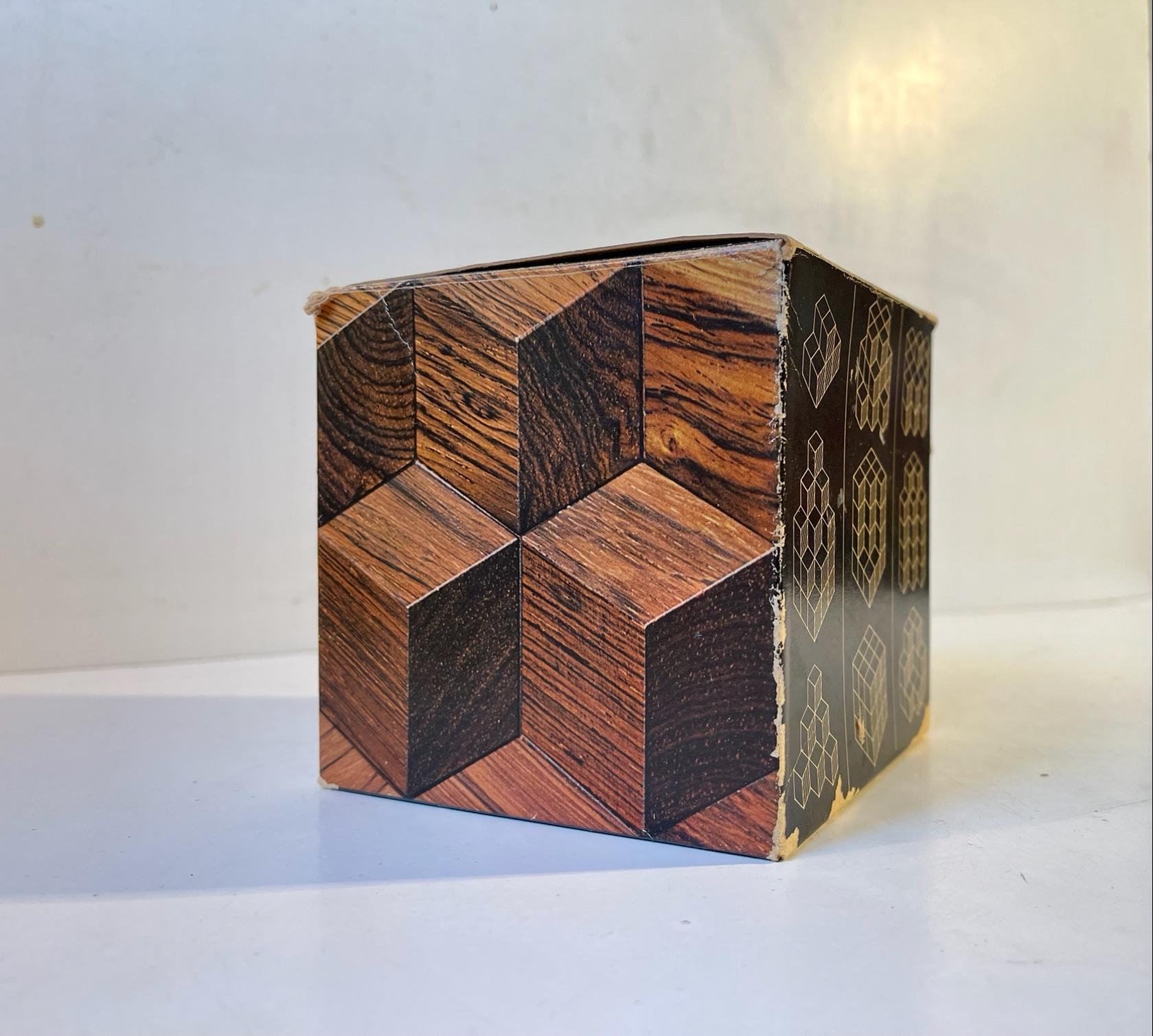 Midcentury Piet Hein Puzzle Game Cube, Denmark 1960s 1