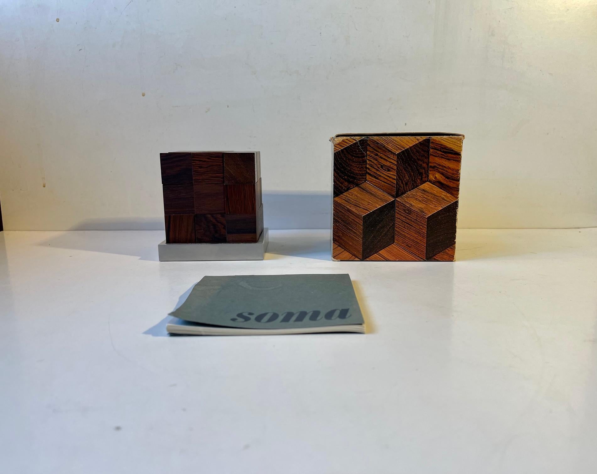 Midcentury Piet Hein Puzzle Game Cube, Denmark 1960s 5